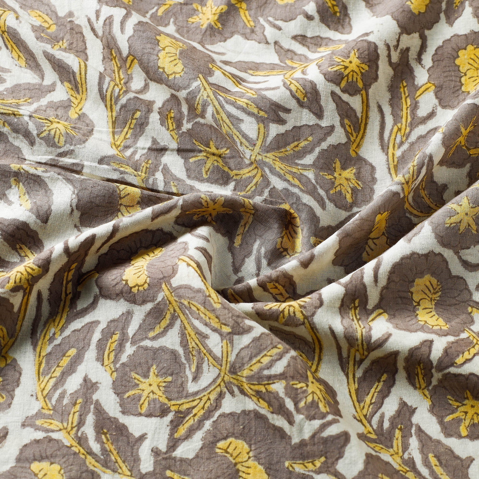 HAVELI CHRONICLES Beige - Vanaspati Bagru Block Print Cotton Fabric - view 3