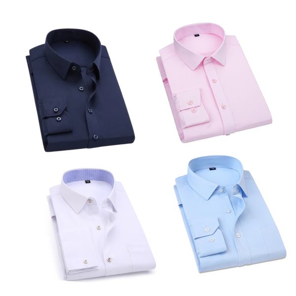 BlackTree Combo of 4 Cotton Shirt for Man (Navy Blue, Light Pink, Sky Blue and White)