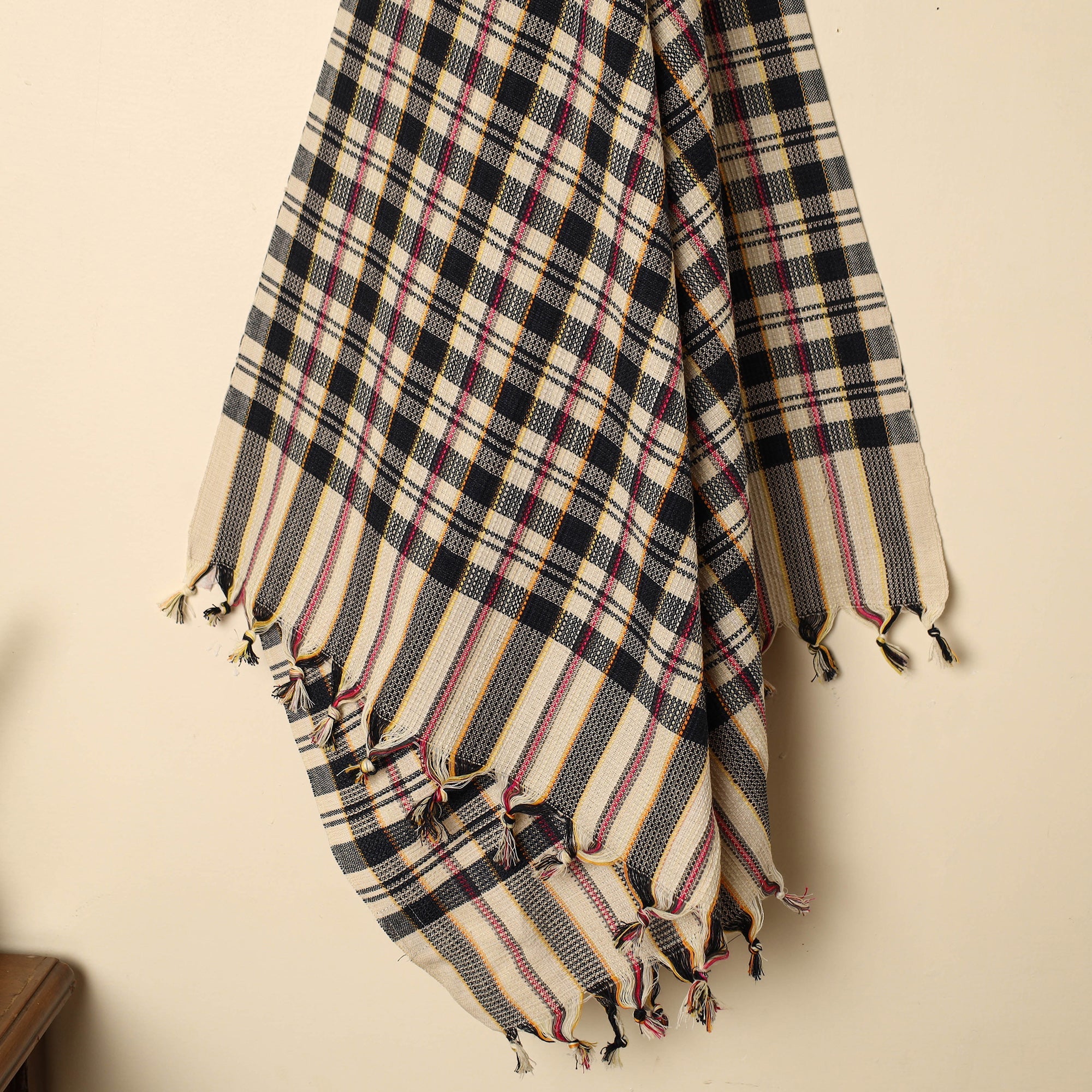 GWALIOR HANDLOOMS Black - Handloom Fine Cotton Checks Bath Towel 149 - view 2