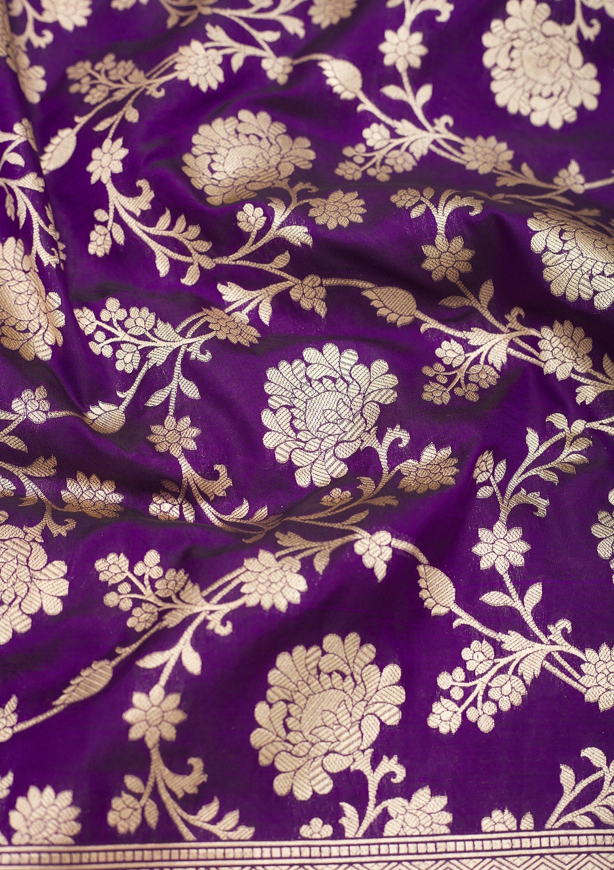 Koskii Purple Zariwork Pure Silk Saree – Women's - view 2