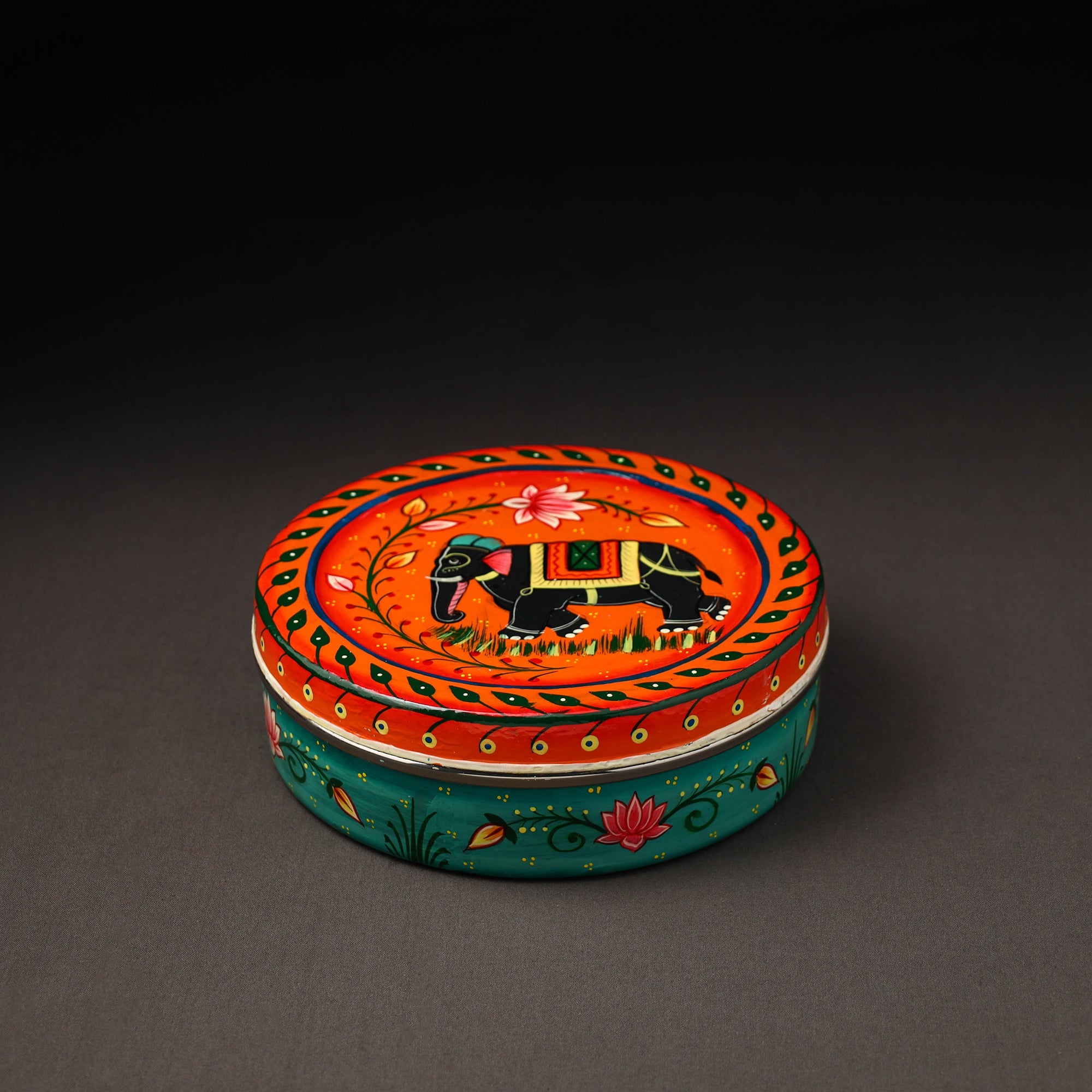 AAYAAS Banaras Handpainted Stainless Steel Roti Box 04 - view 4