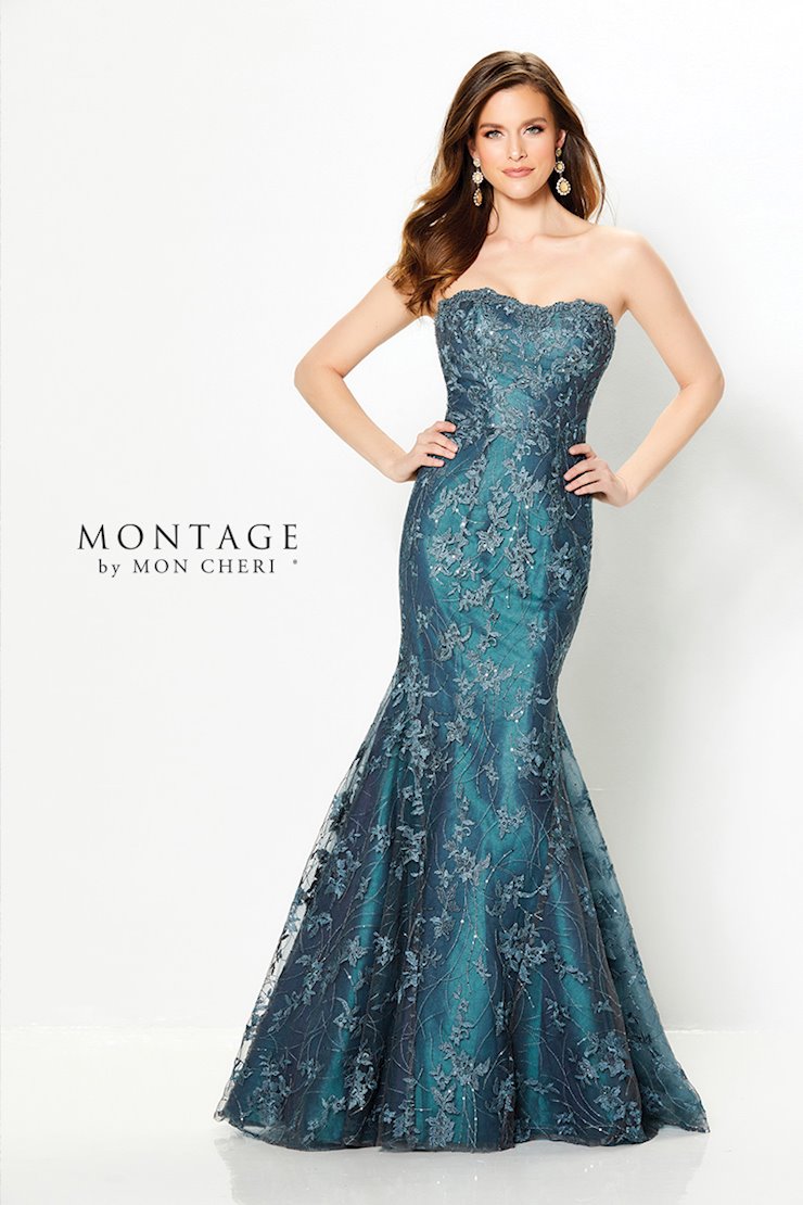 Montage 219979 Long Lace Formal Dress – Dusty Teal