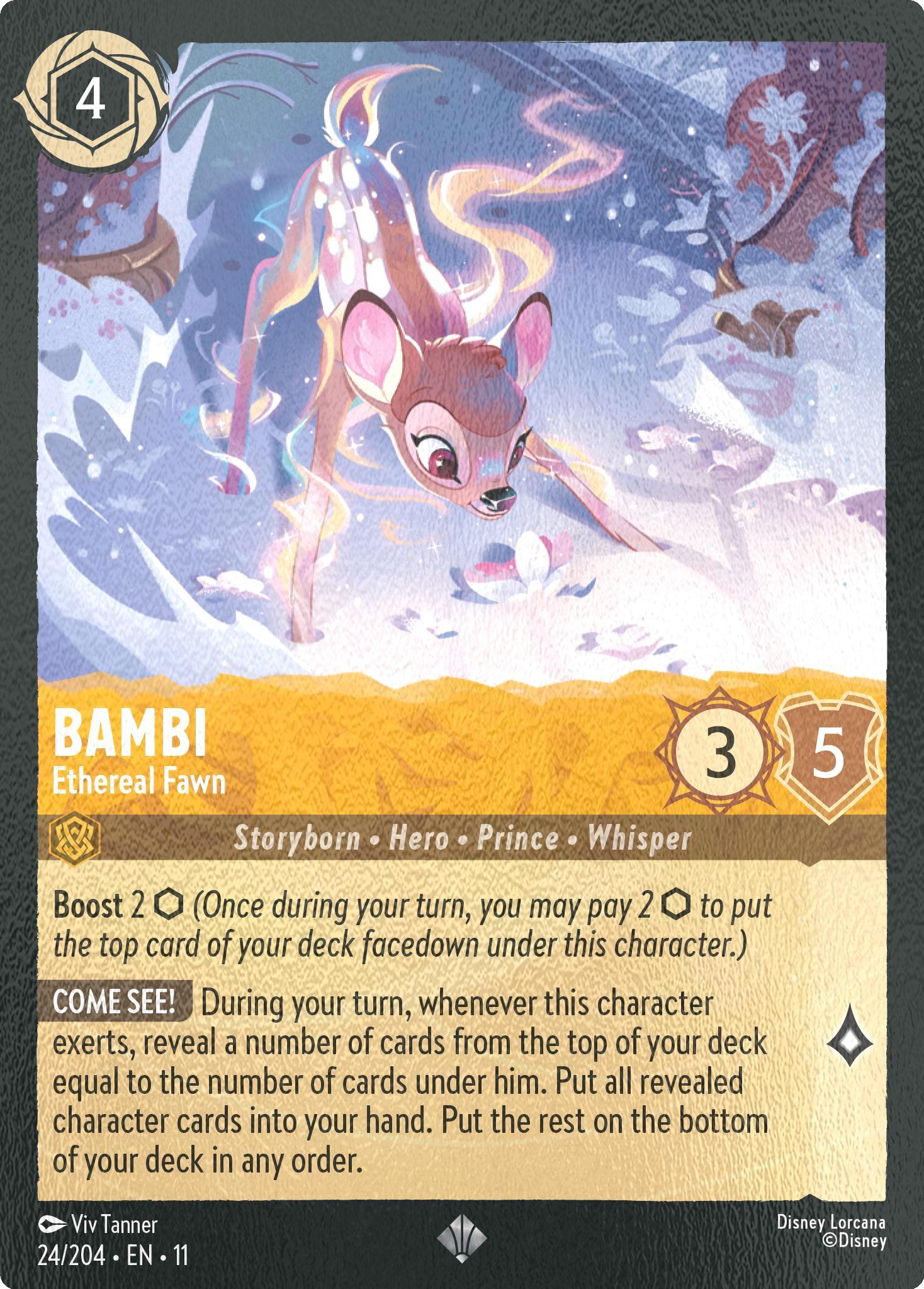 204 winterspell cold – Lorcana Bambi - Ethereal Fawn - 24/204 [Winterspell] [Cold Foil]