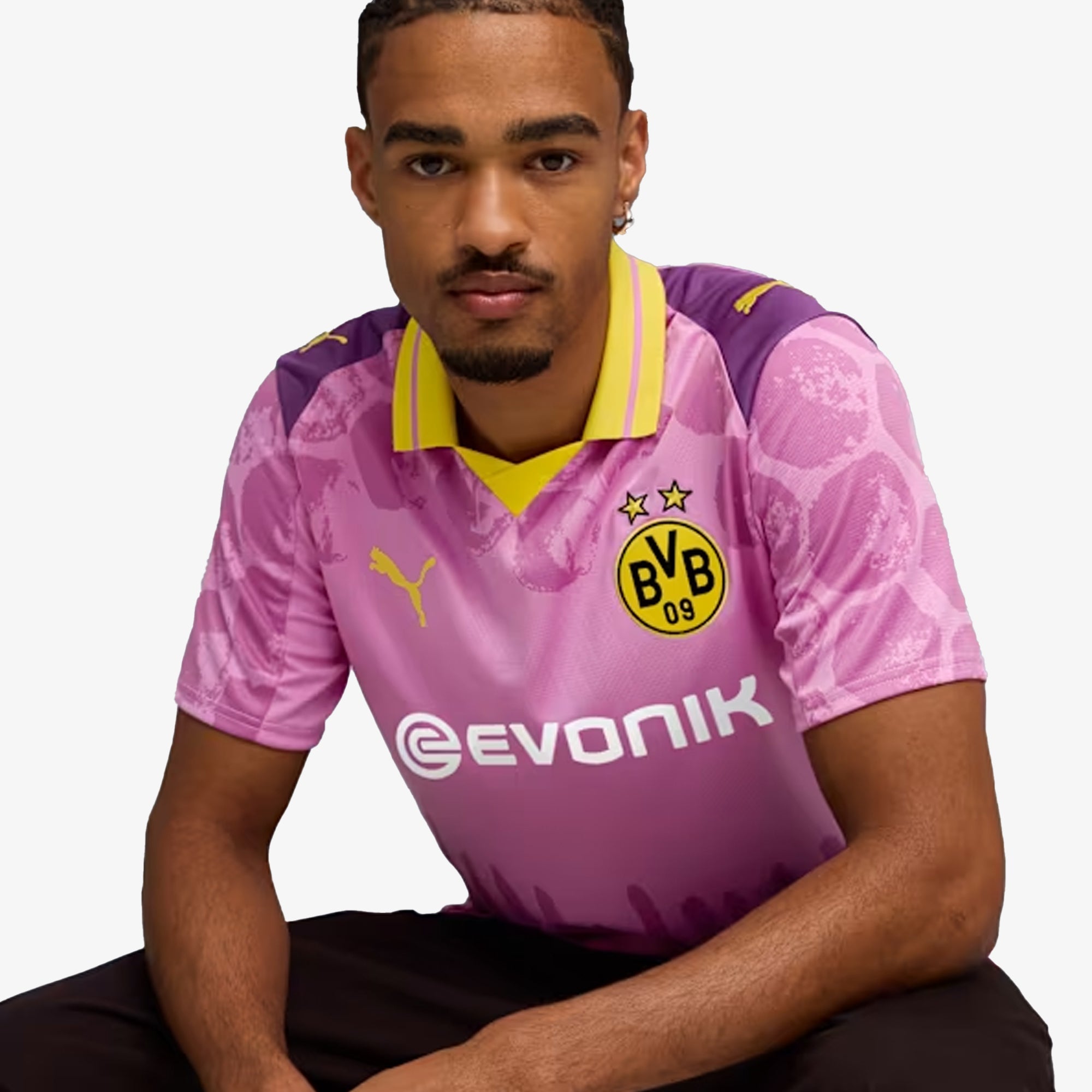 PUMA | KIDSUPER x BORUSSIA DORTMUND JERSEY { MAUVE POP-FASTER YELLOW - view 2