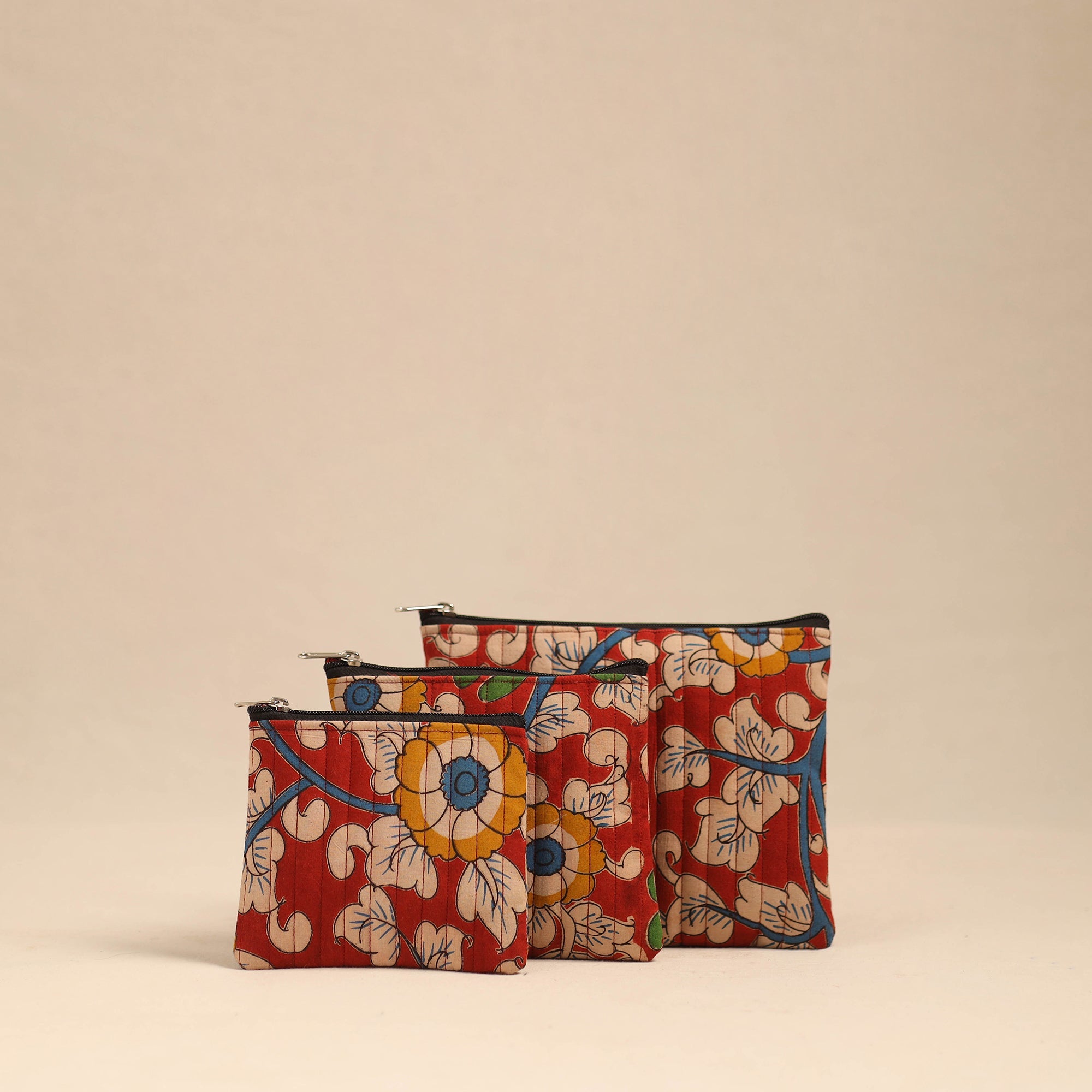 NOORI BAZAR Handmade Cotton Utility Pouches (Set of 3) 04