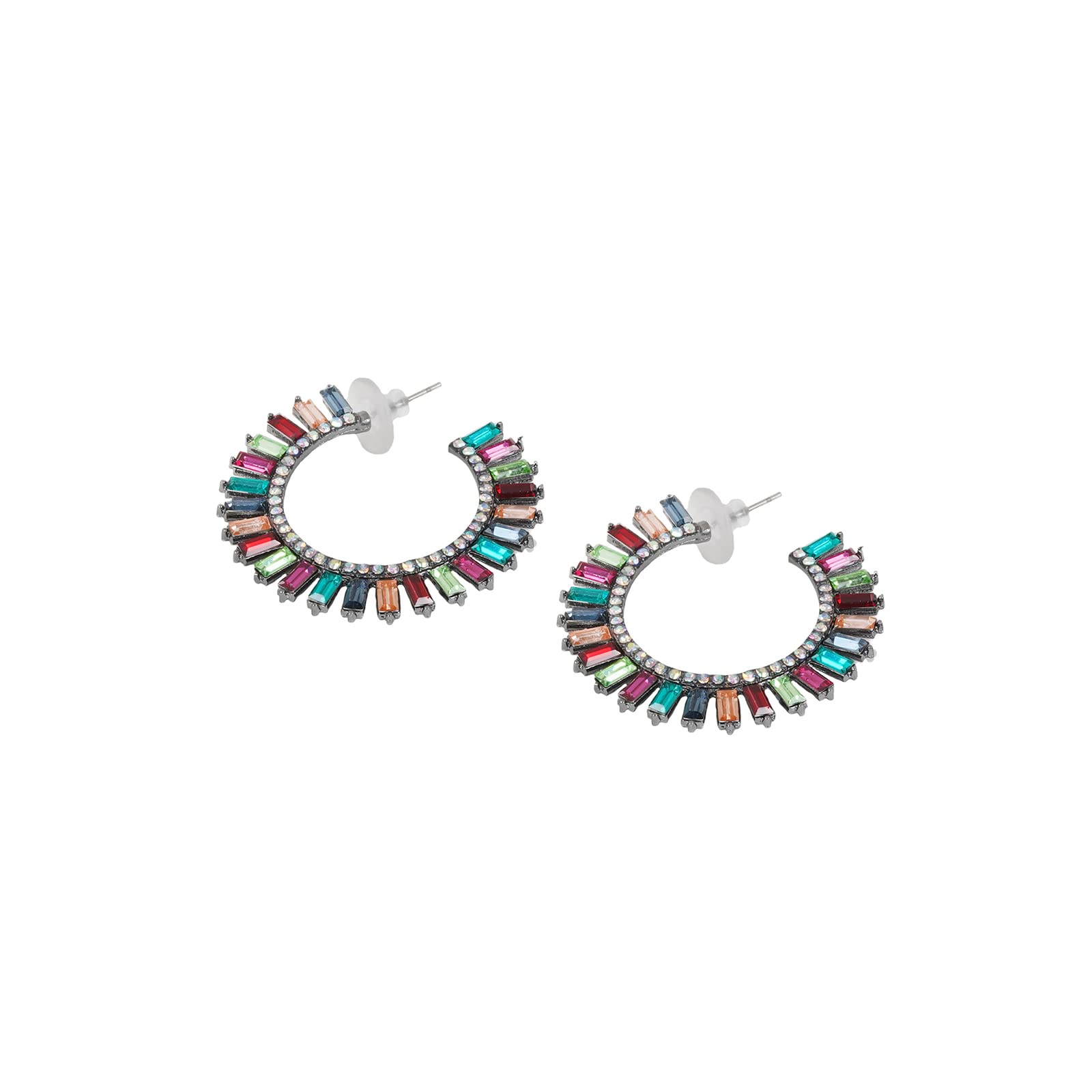 Joker & Witch Dafina Multicolour Spike Hoops - view 2