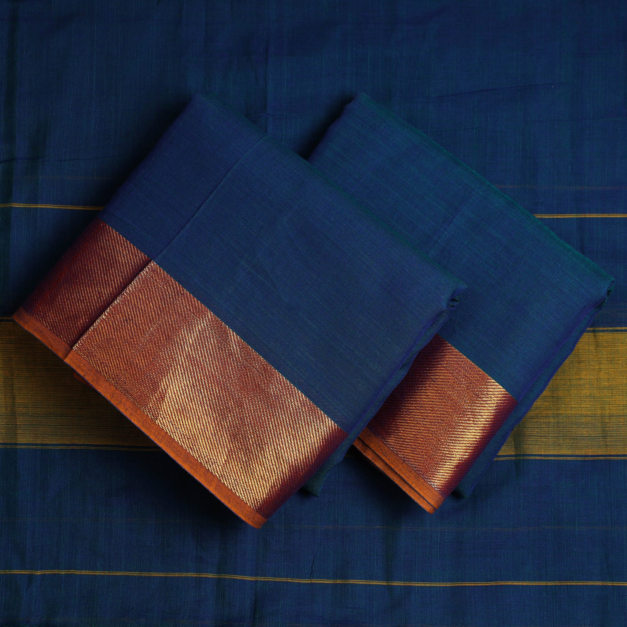 SOUTH KARGHA Blue - 3pc Mercerised Cotton Dharwad Dress Material 28 - view 2