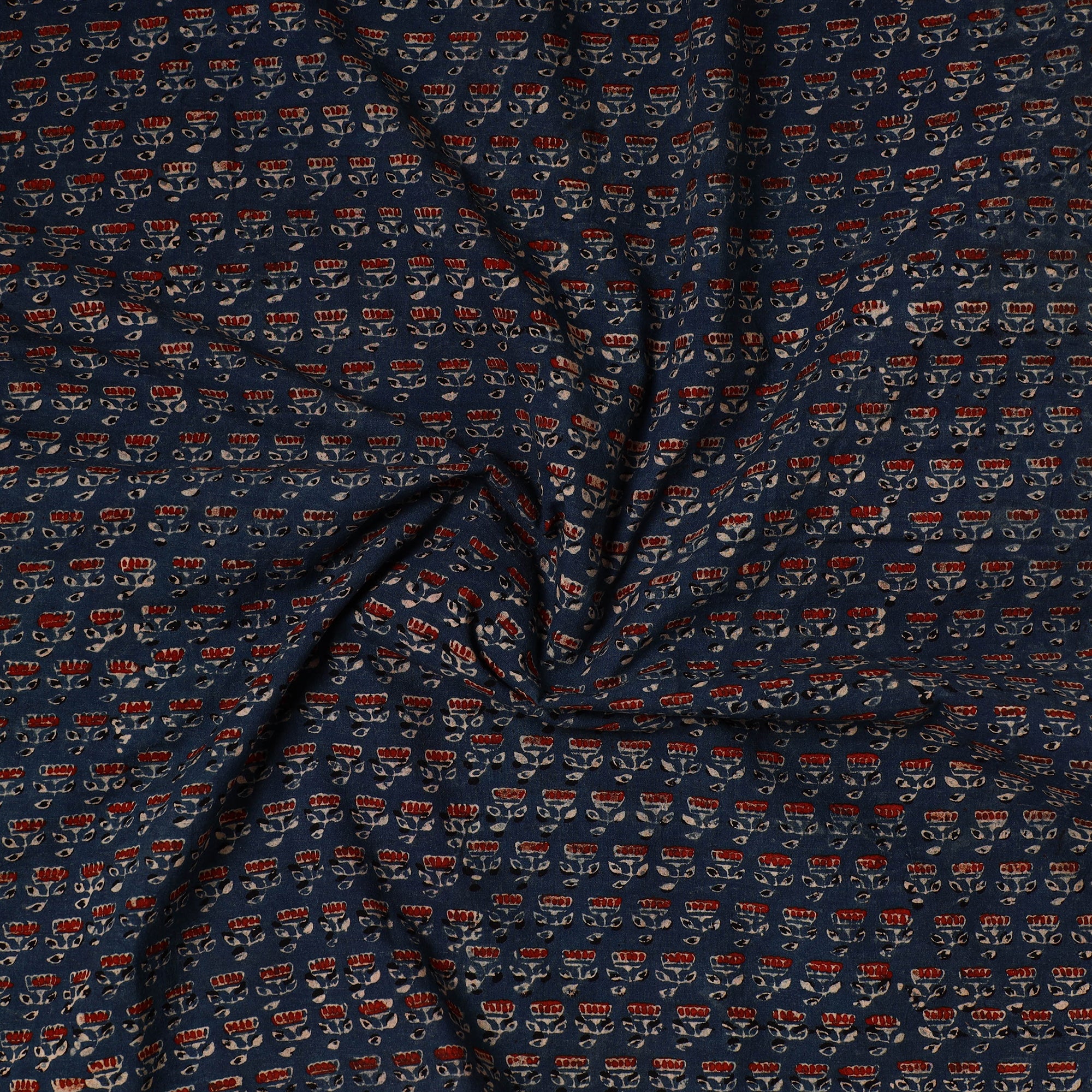 KACHCHH JI CHHAAP Blue - Ajrakh Block Printed Cotton Precut Fabric (1 meter) 39 - view 2