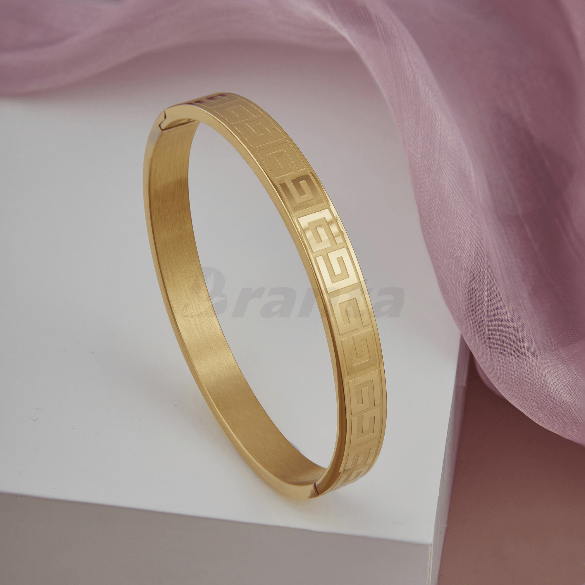 Branta Greek Pattern Gold Men's Bracelet - view 4