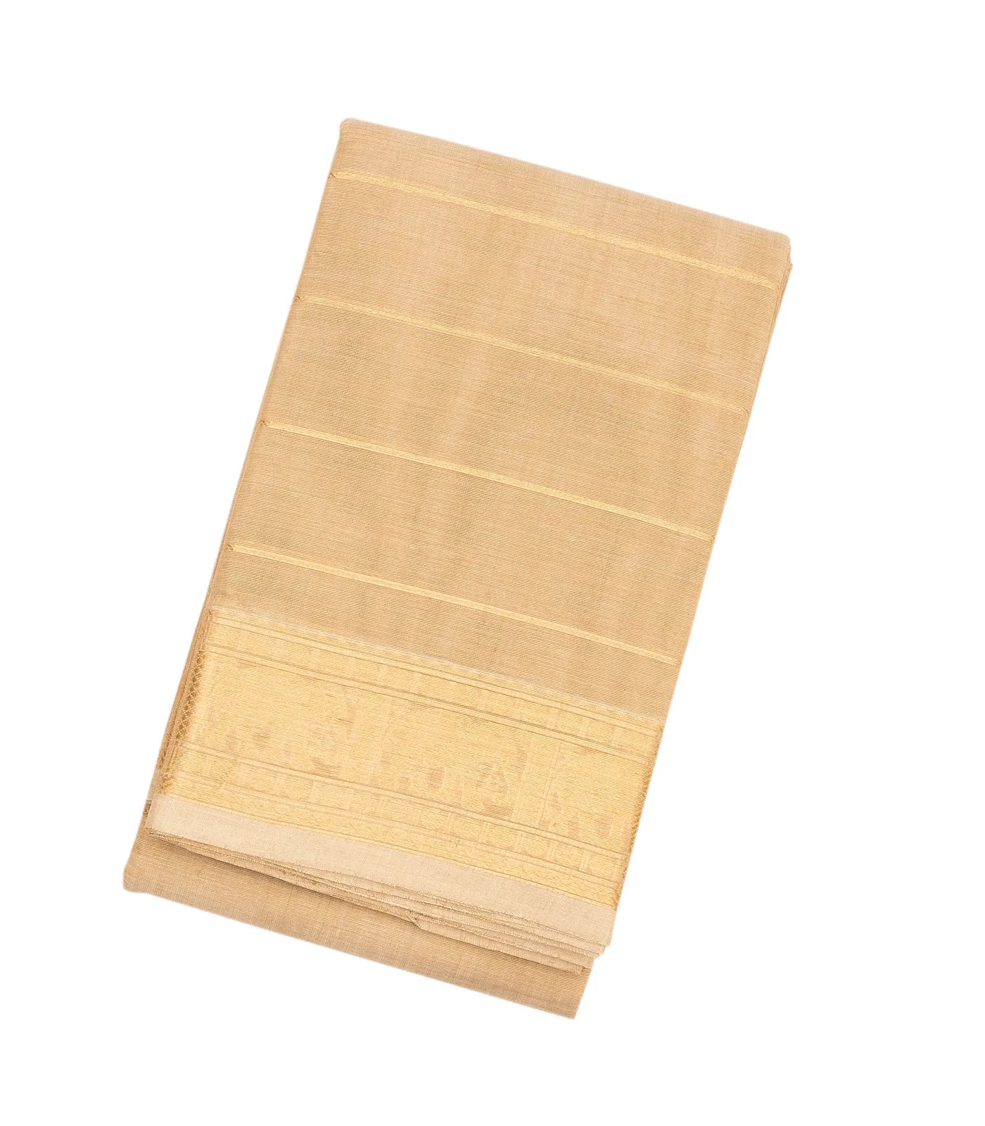 RmKV Taupe Handloom Kanchi Cotton Saree With Zari Stripes