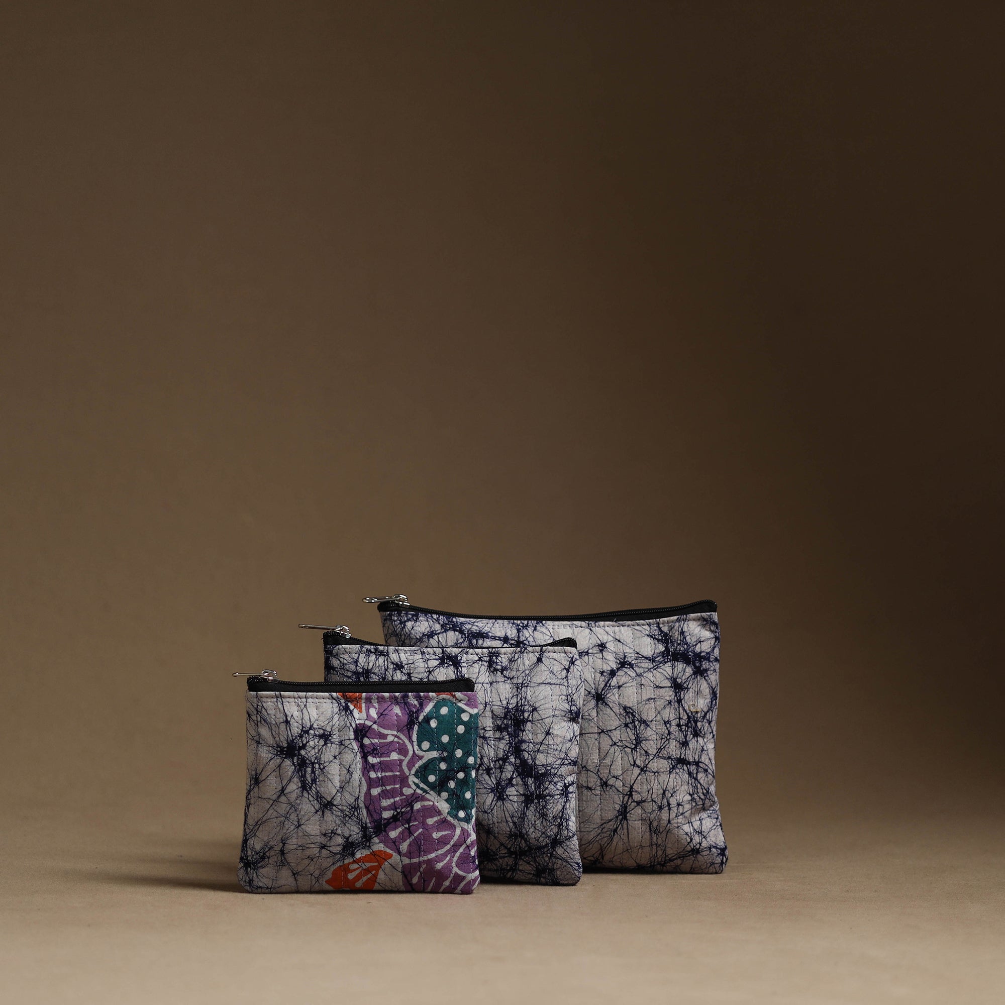 NOORI BAZAR Beige - Handmade Cotton Multipurpose Utility Pouches (set of 3) 25