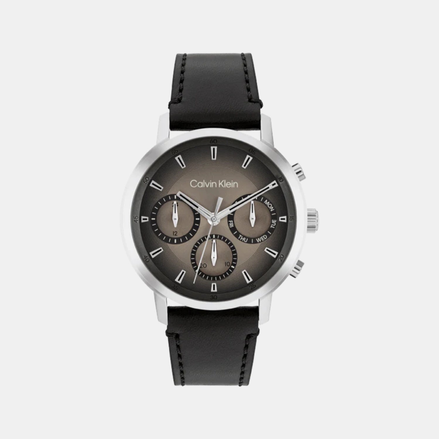 Calvin Klein Gauge Men Quartz Dark Brown Dial Multi-Function Leather Watch 25200496