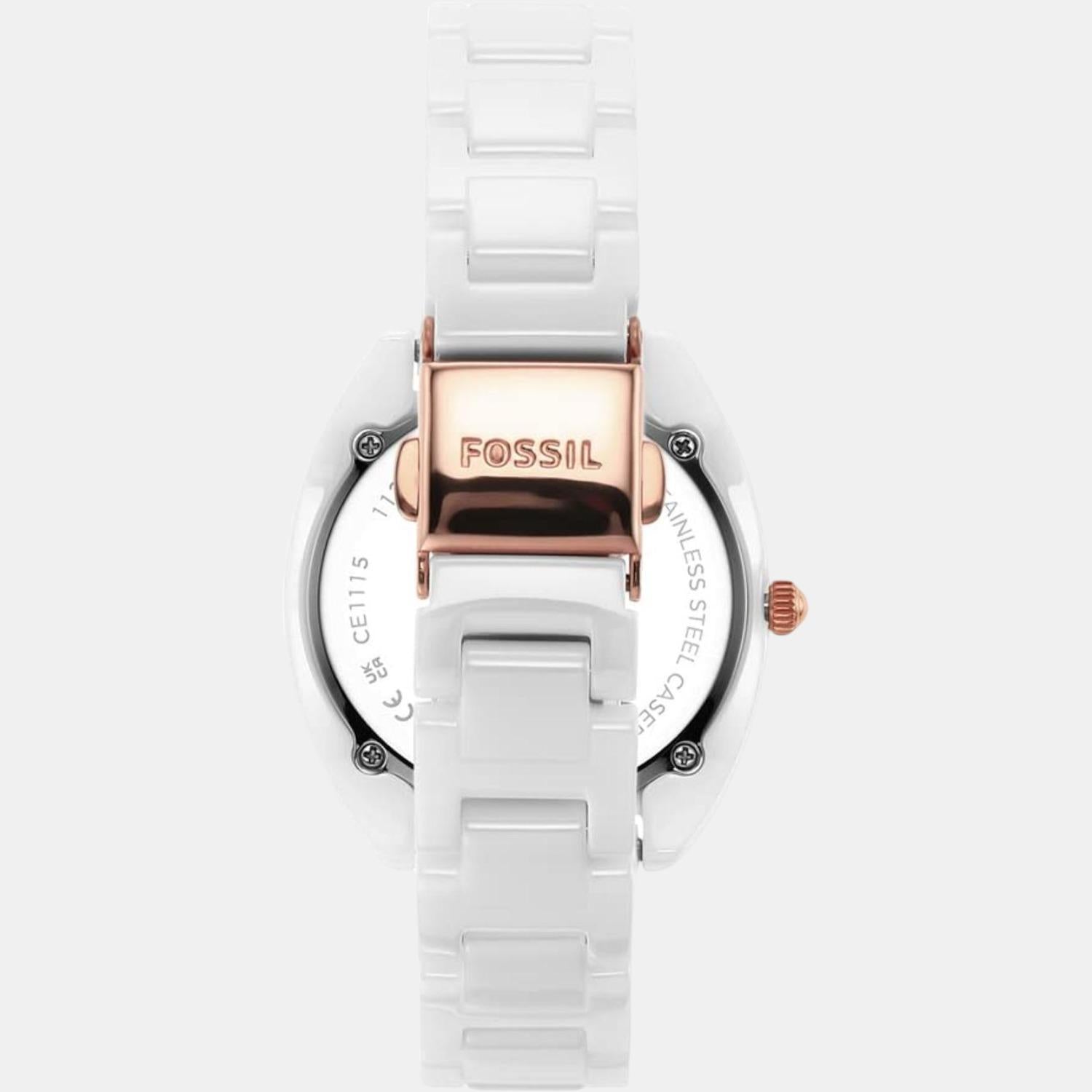 Fossil Gabby Women Quartz White Dial Analog Ceramic Watch CE1115 - view 3