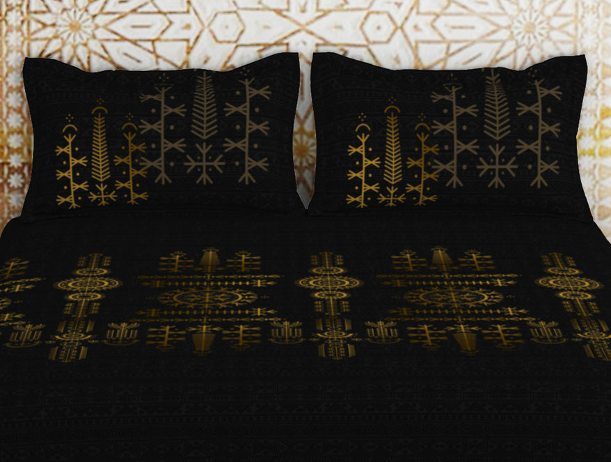 Spaces India Gond Ornate Dark Brown 100% Cotton King Size Bedsheet - Rangana by Spaces - view 5