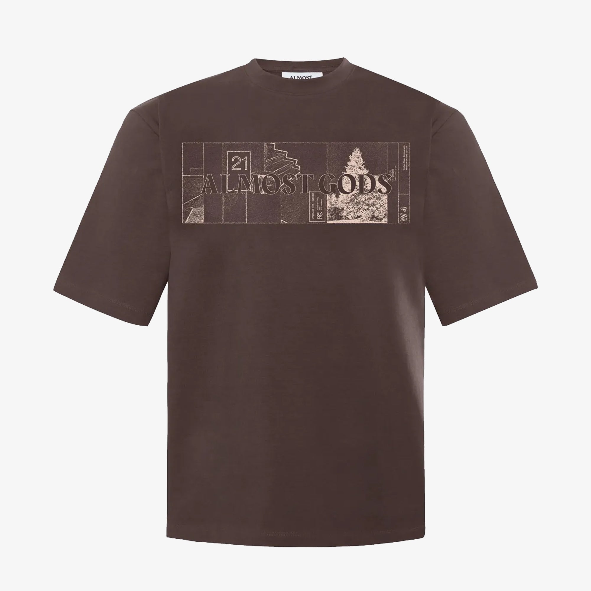 Almost Gods | System Relaxed Tee { Brown - view 2