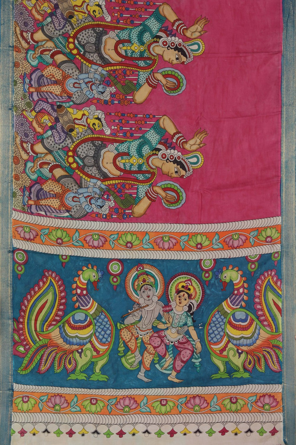 Kalanjali Kalamkari Hand-Painted Silk Saree – Women's - view 3