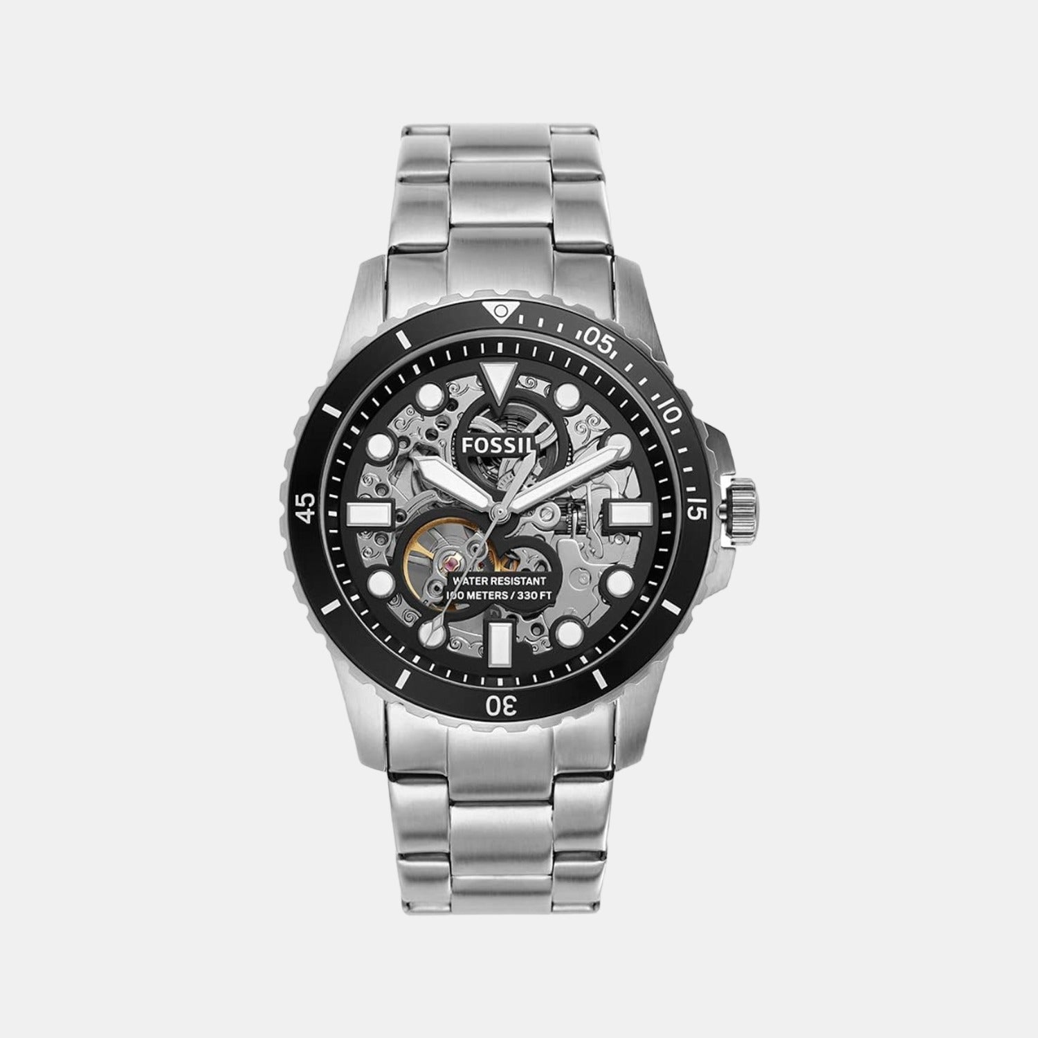 Fossil Fb-01 Men Automatic Black Dial Analog Stainless Steel Watch ME3190