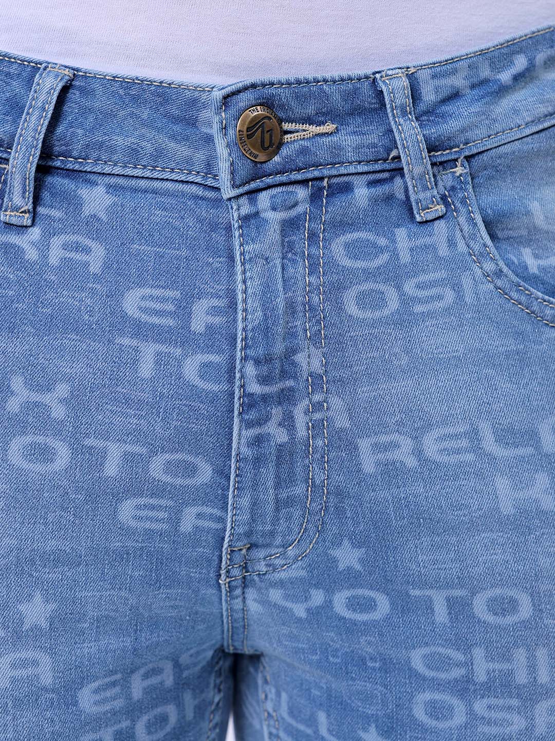 The Indian Garage Co Men's Blue Slim Straight Fit Solid Stretchable Jeans - view 6