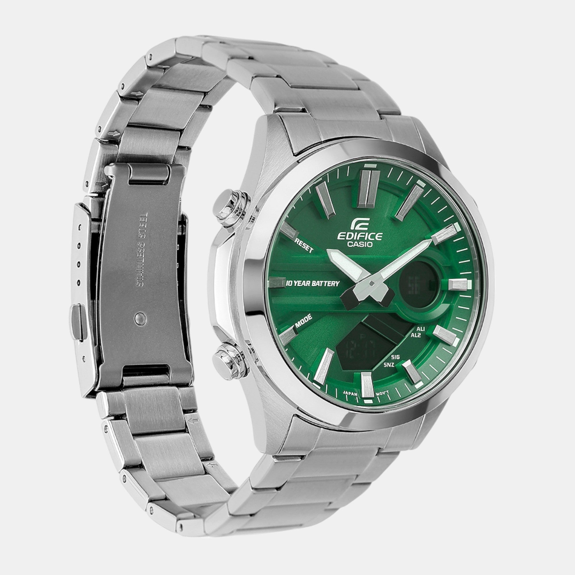 Casio Edifice Men Quartz Green Dial Analog-Digital Stainless Steel Watch ED626 - view 3