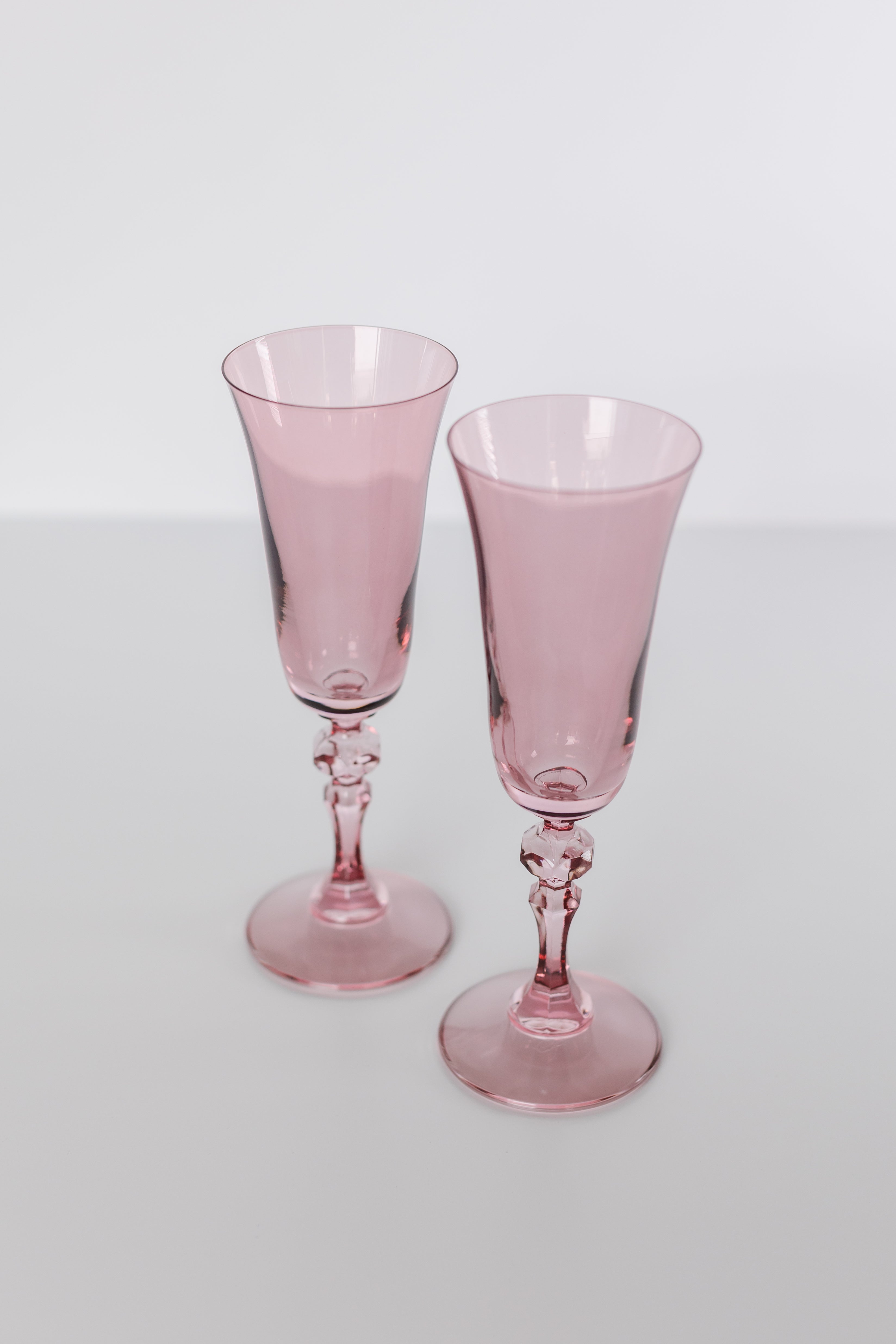 Estelle Colored Glass Estelle Colored Regal Flute - Set of 2 {Rose} - view 2