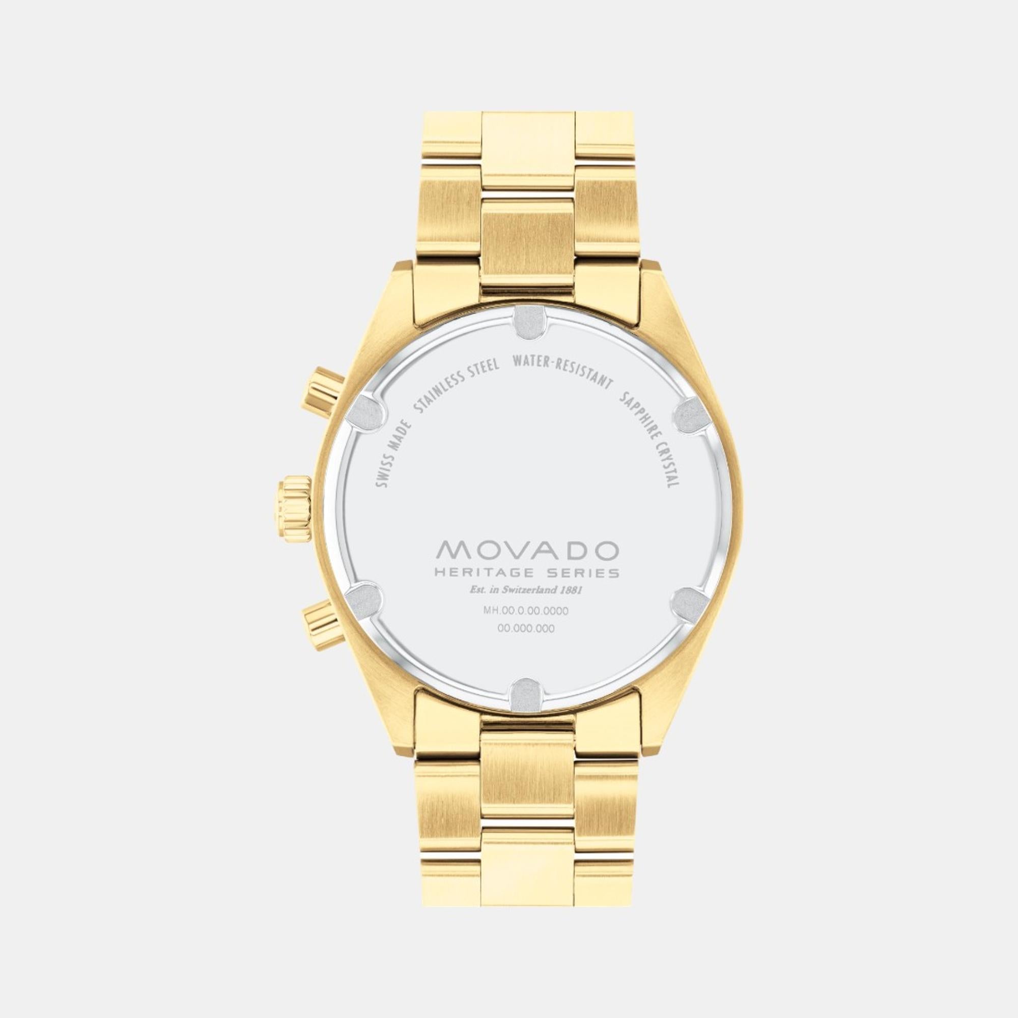 Movado Heritage Men Quartz White Dial Chronograph Stainless Steel Watch 3650180 - view 3