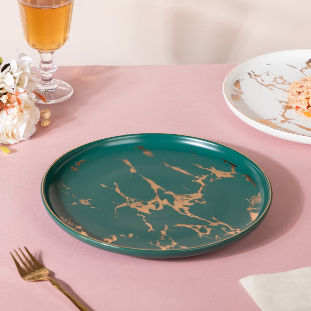Nestasia Sleek Marble Dinner Plate Green 10 Inch