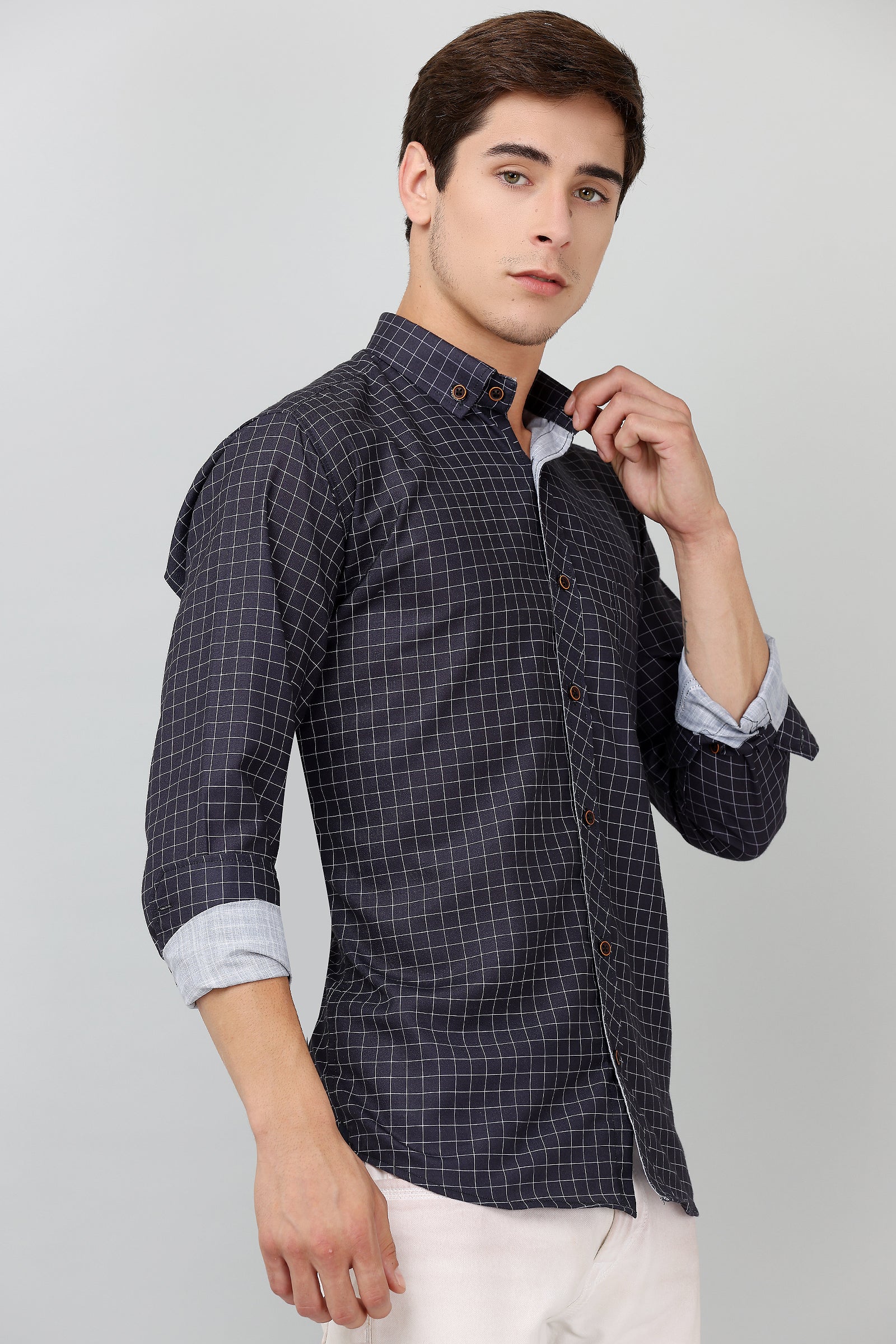 BlackTree Darnandstitch® Printed Black Checkered Shirt - view 10