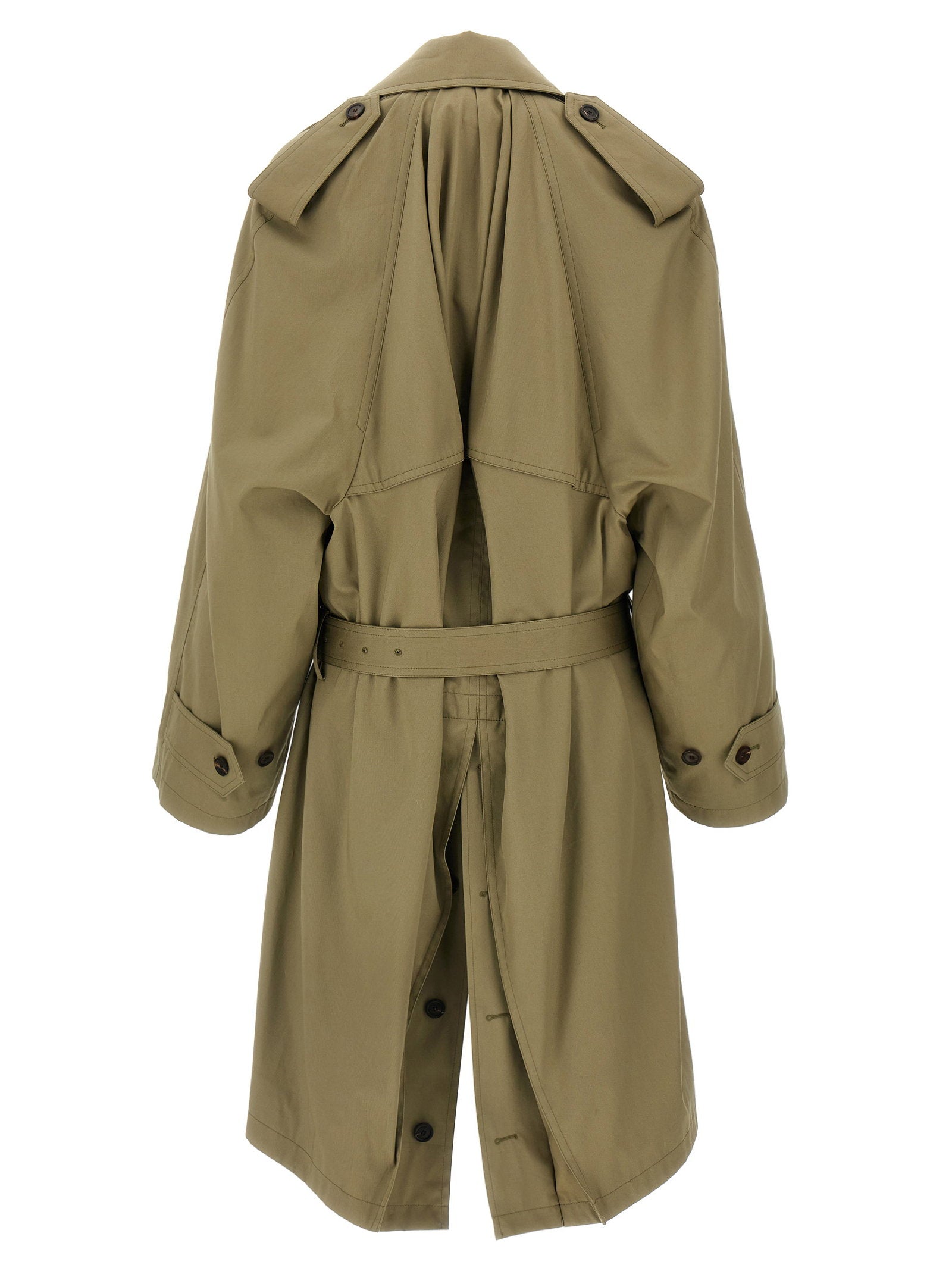 Balenciaga Draped Neck Trench Coat – 100% cotton - view 2