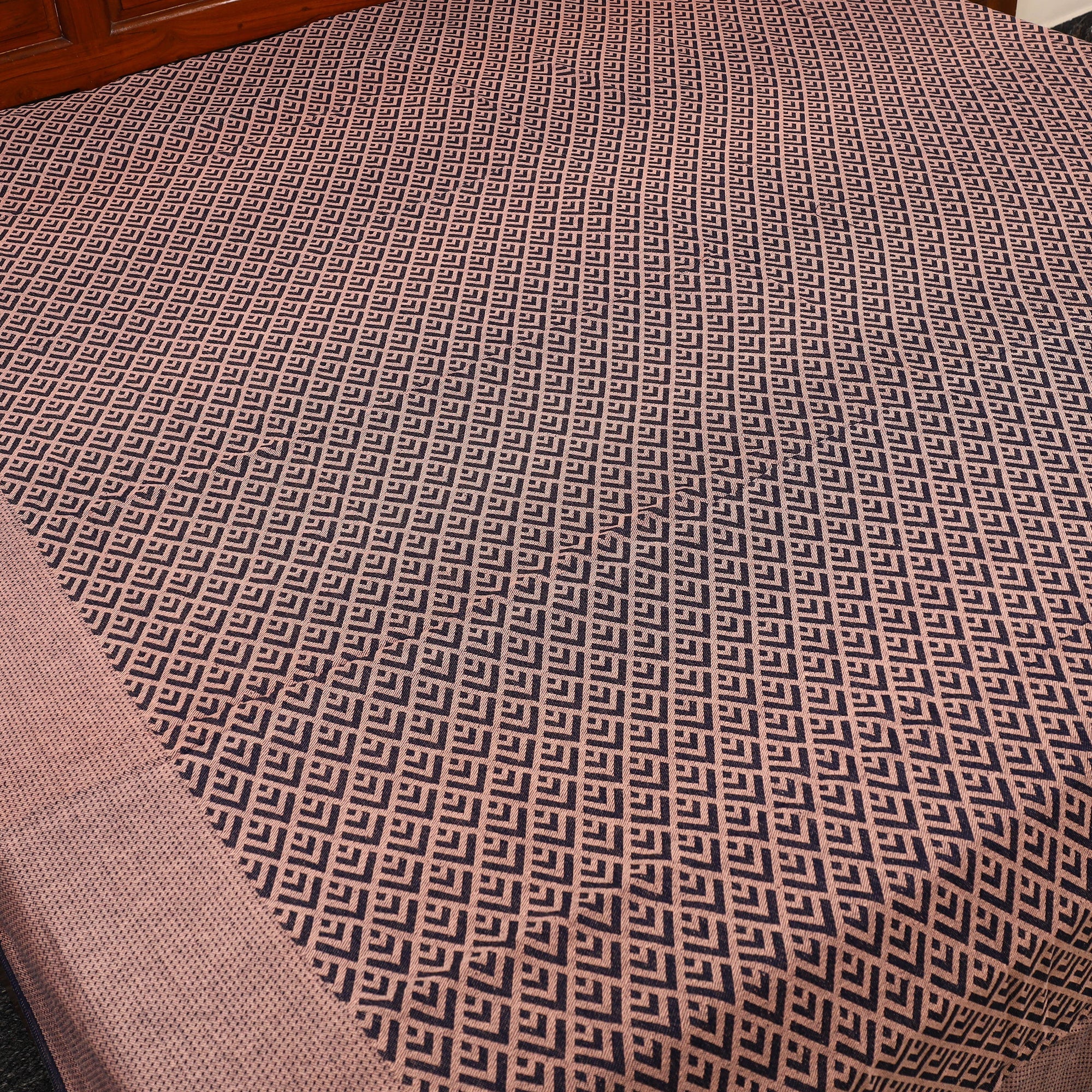 HANDLOOM VIRASAT Brown - Pure Handloom Cotton Double Bed Cover from Bijnor 44 - view 2