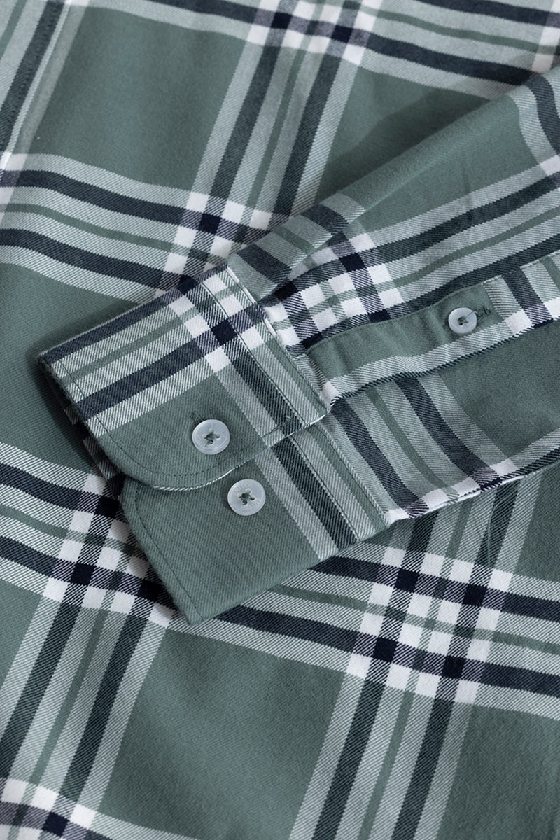 SNITCH Boldsquare Sage Green Checks Shirt - view 7