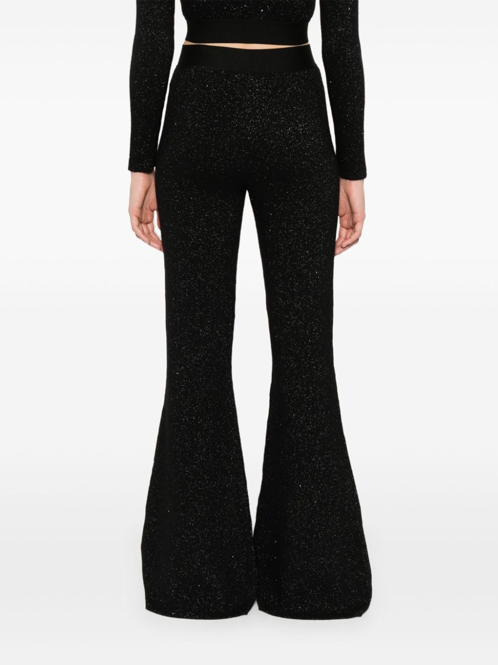 Palm Angels Logo lurex flared trousers - view 2