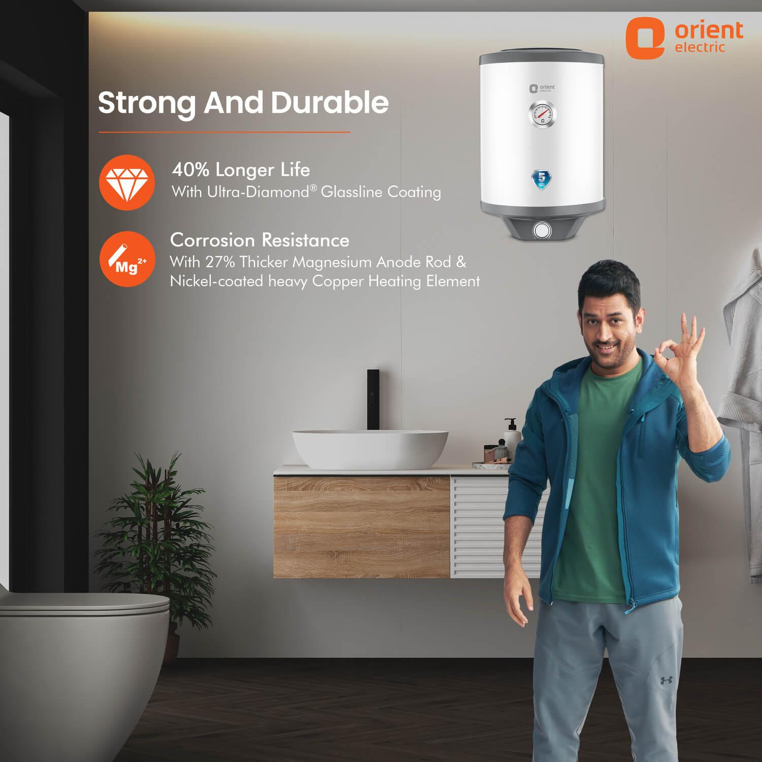Orient Electric Aquanaut Water Heater (Geyser) | 5-Star Rated | Free Installation | Temperature Indicator | High-Rise Compatible - view 2