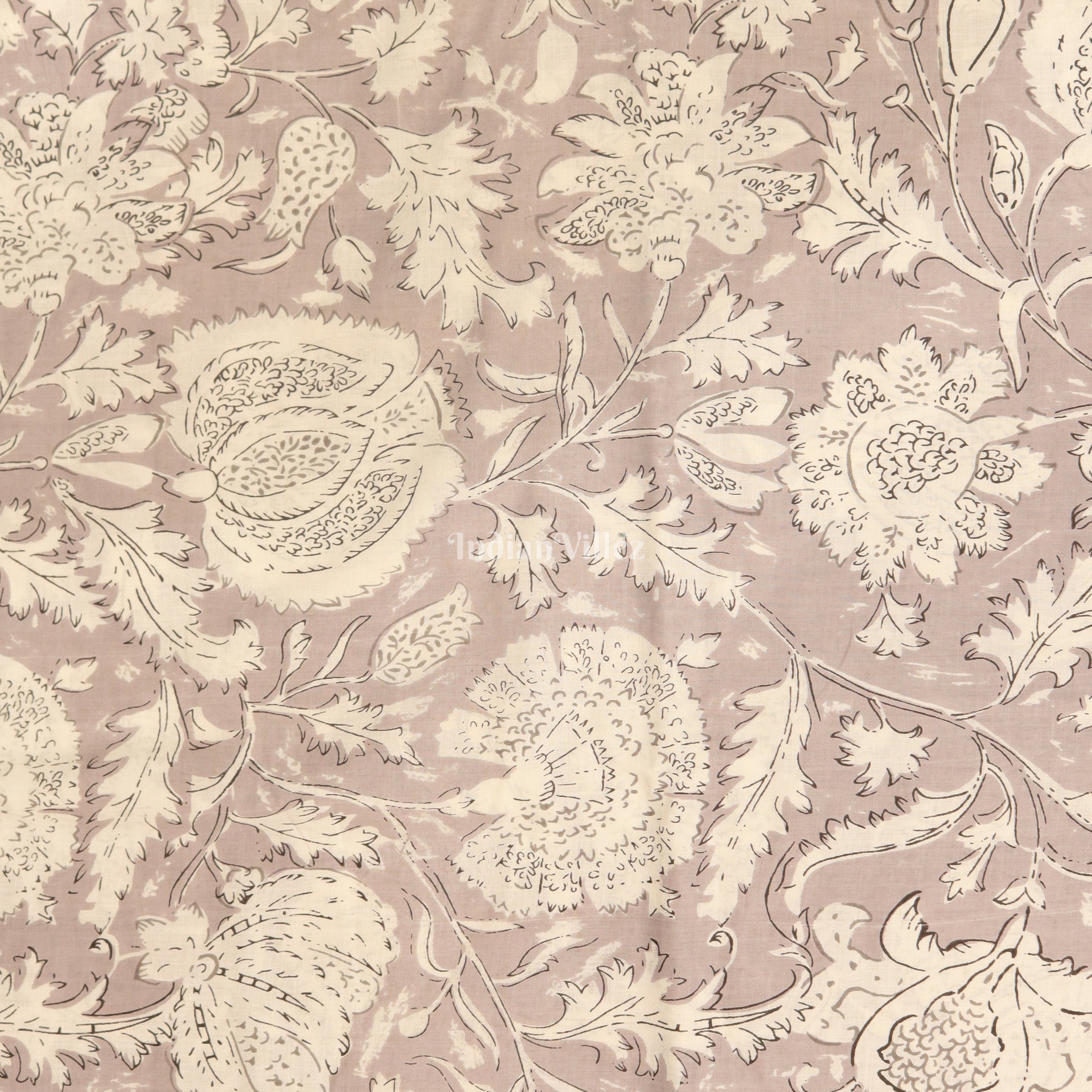 IndianVillèz Flower Dali Theme Hand Block Printed Cotton Fabric - view 2