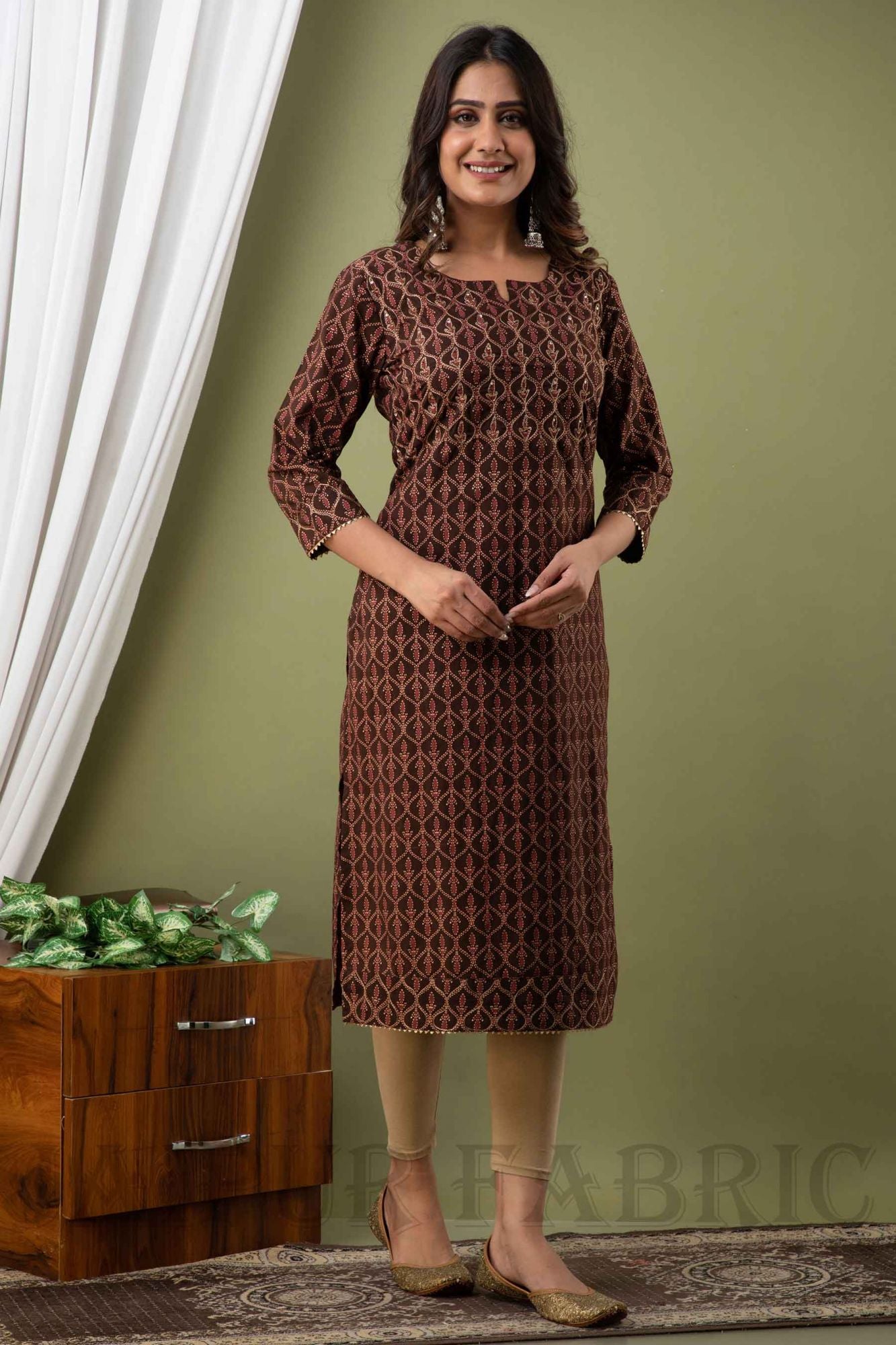 JaipurFabric® Women Cotton Brown Kurti - view 4