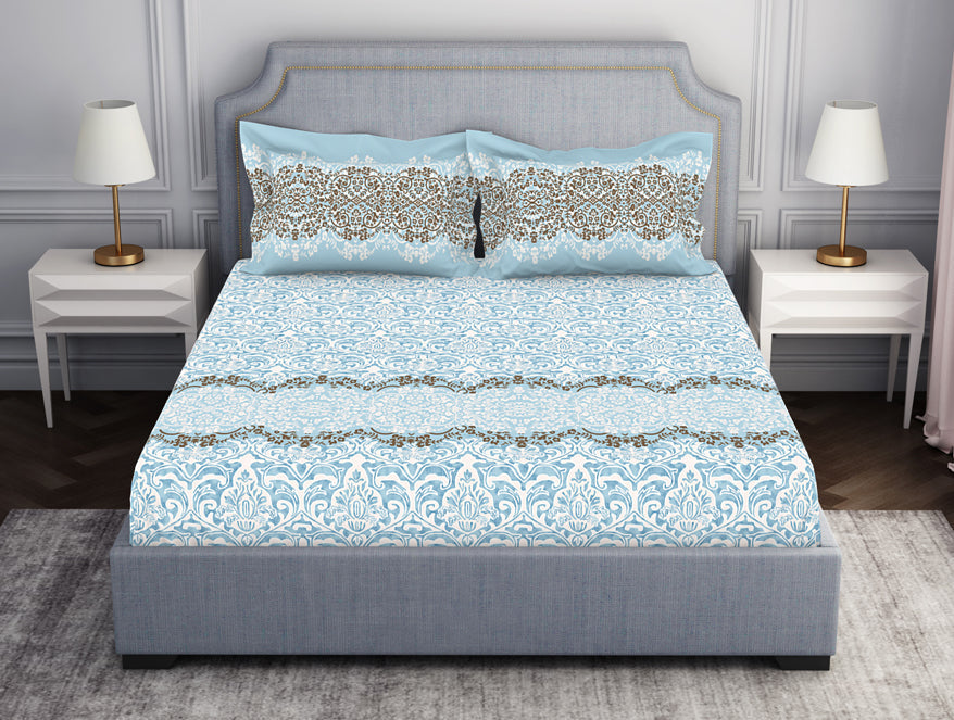Spaces India Ornamenta Ornate 100% Cotton Double Bedsheet - Essentials by Spaces - view 7