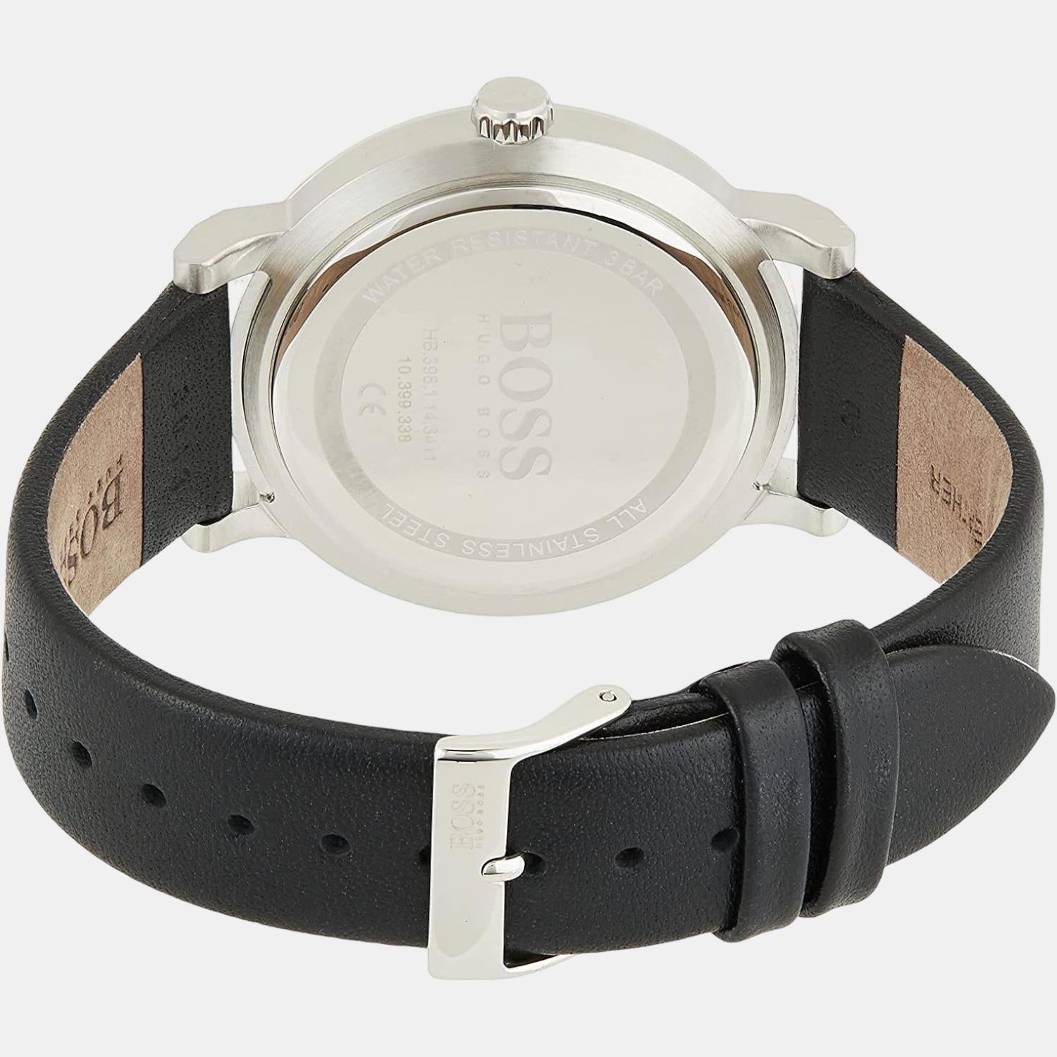 Boss Confidence Men Quartz Black Dial Analog Leather Watch 1513790 - view 2