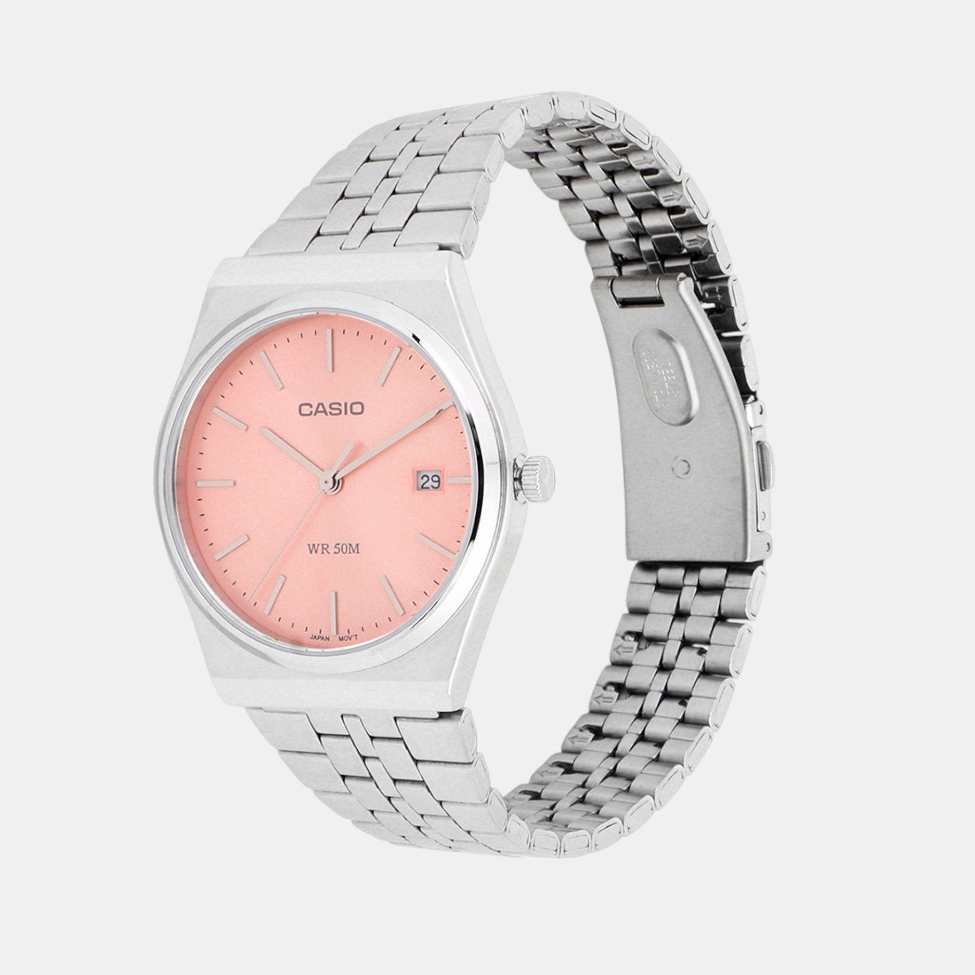 Casio Enticer Men Quartz Pink Dial Analog Stainless Steel Watch A2200 - view 2
