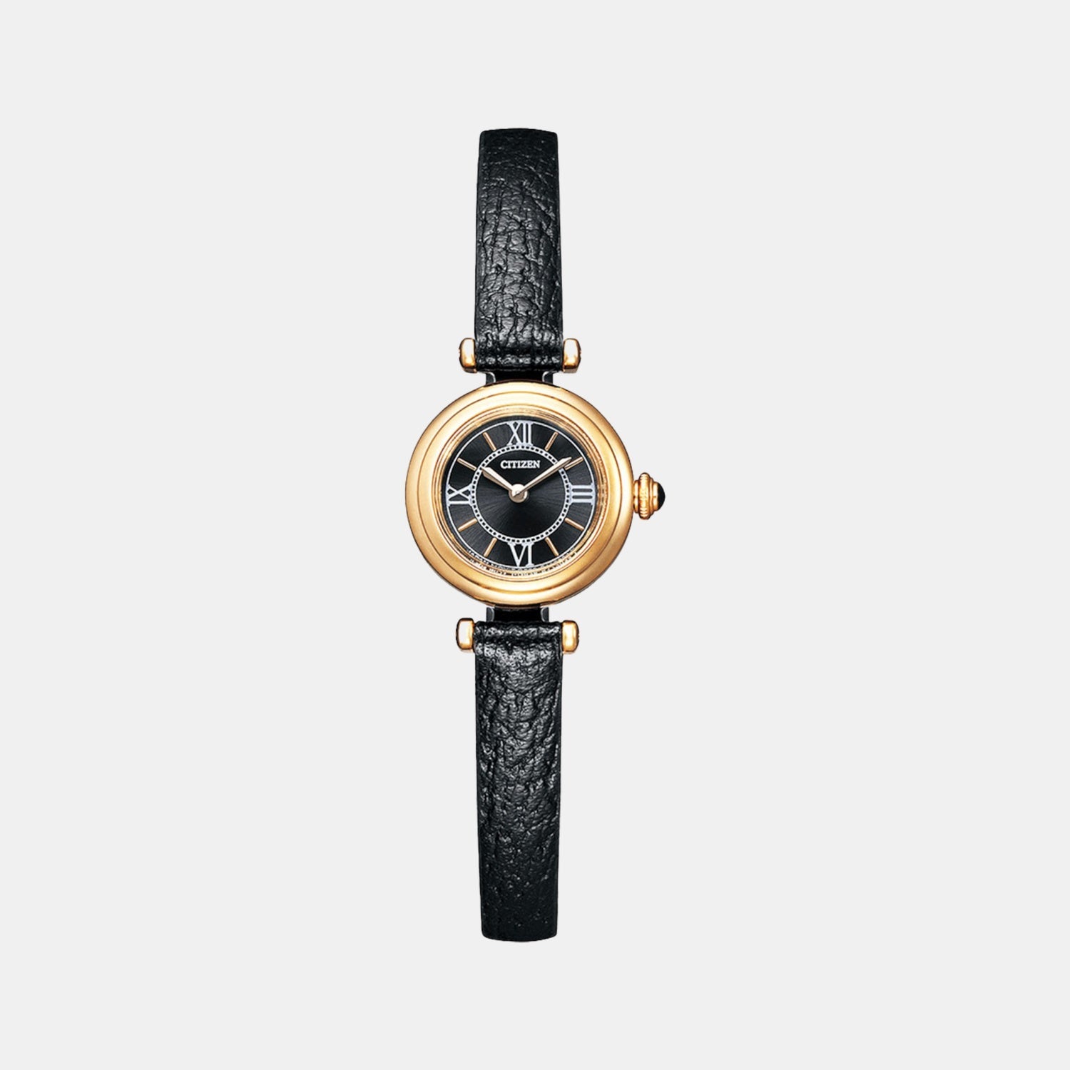 Citizen Eco-Drive Women Black Dial Analog Leather Watch EG7082-15E