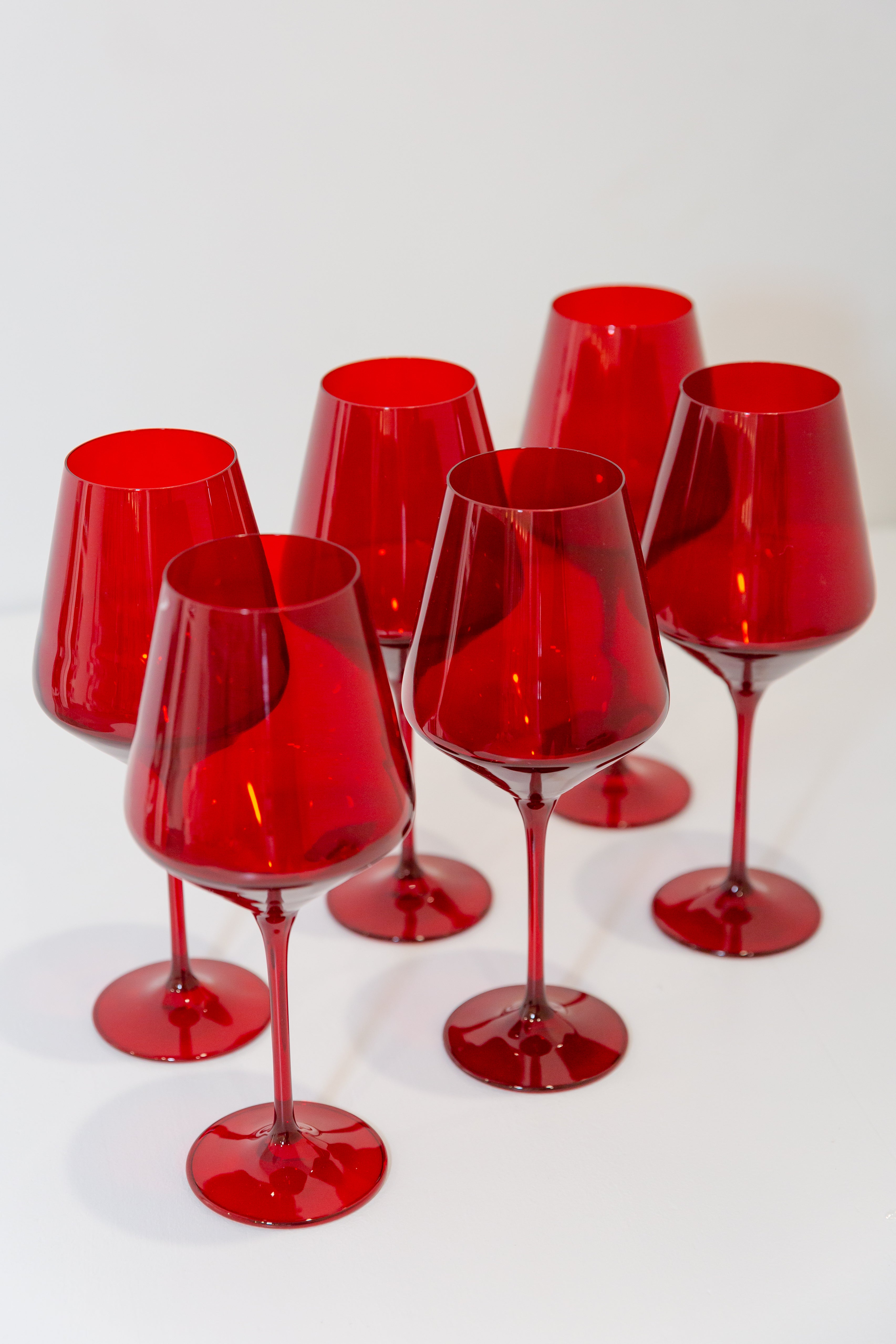 Estelle Colored Glass Estelle Colored Wine Stemware - Set of 6 {Red} - view 2