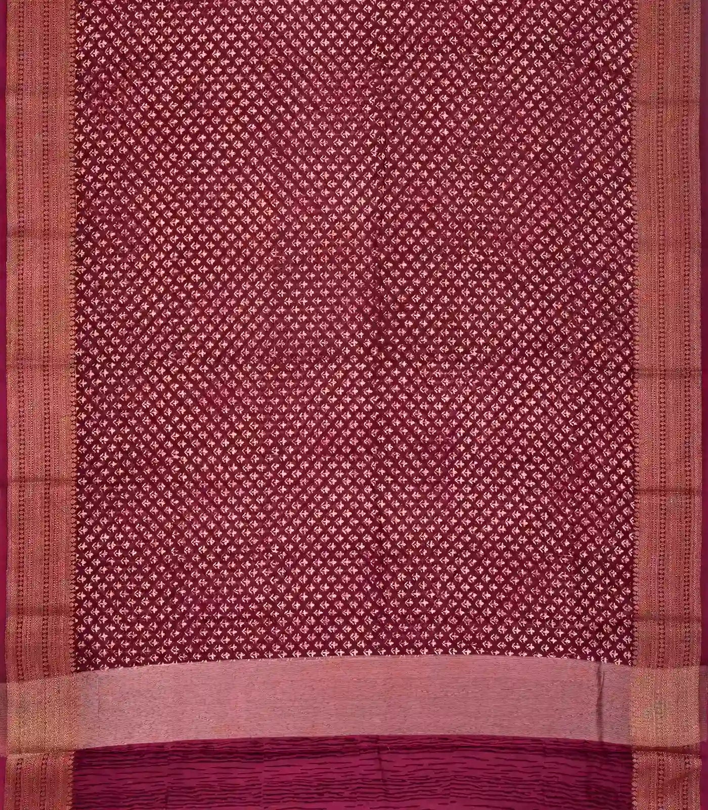 RmKV Maroon Woven Chanderi Cotton Saree With Printed Motifs - view 2