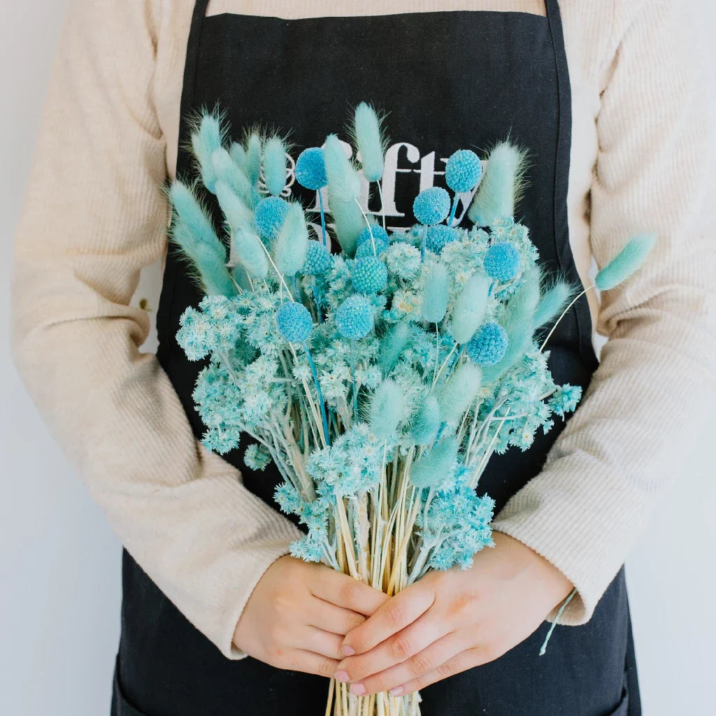 FiftyFlowers Aqua Blue Dried Flower Pack