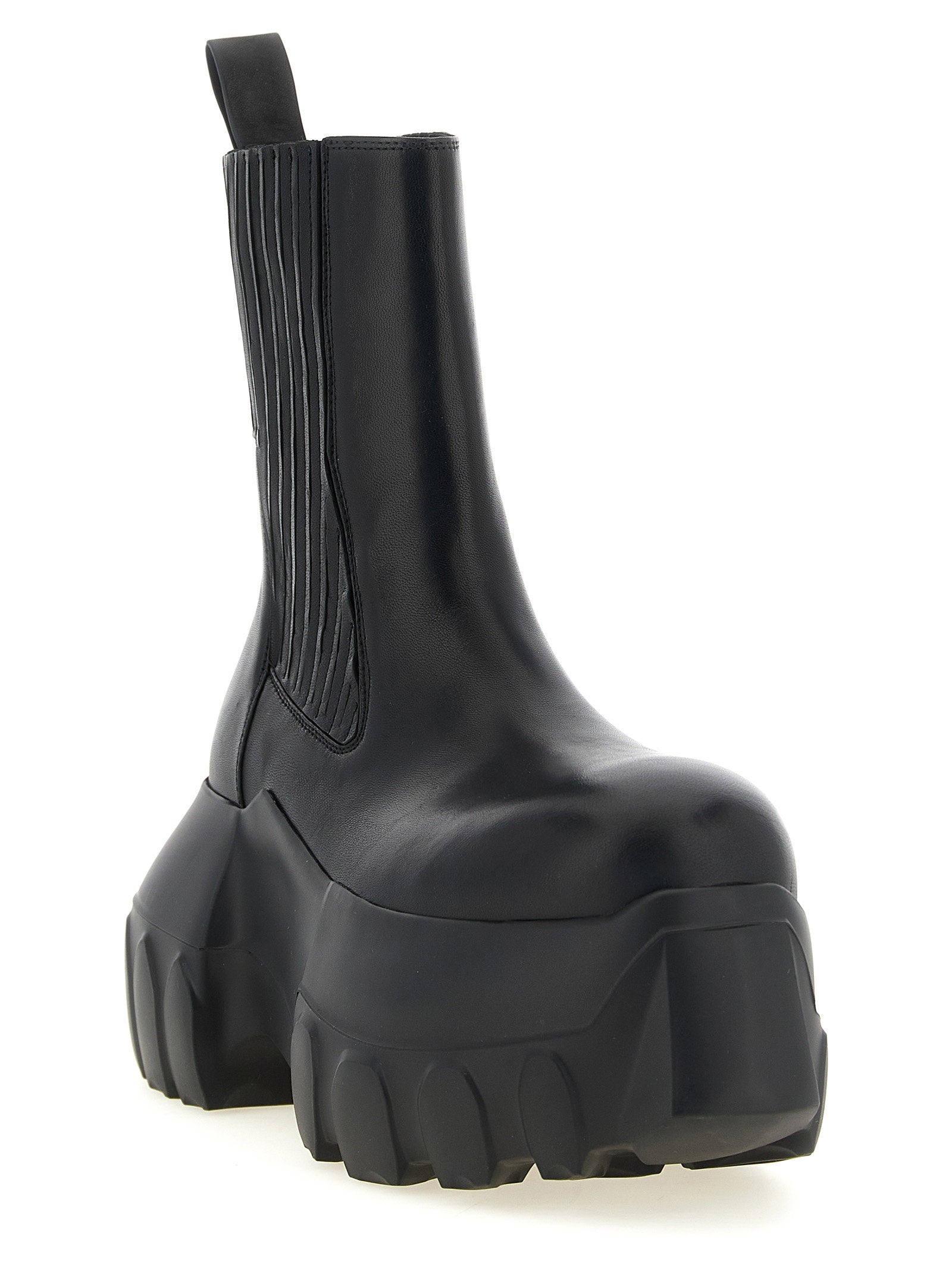 Rick Owens Beatle Mega Tractor Ankle Boots – 100% ram leather - view 2