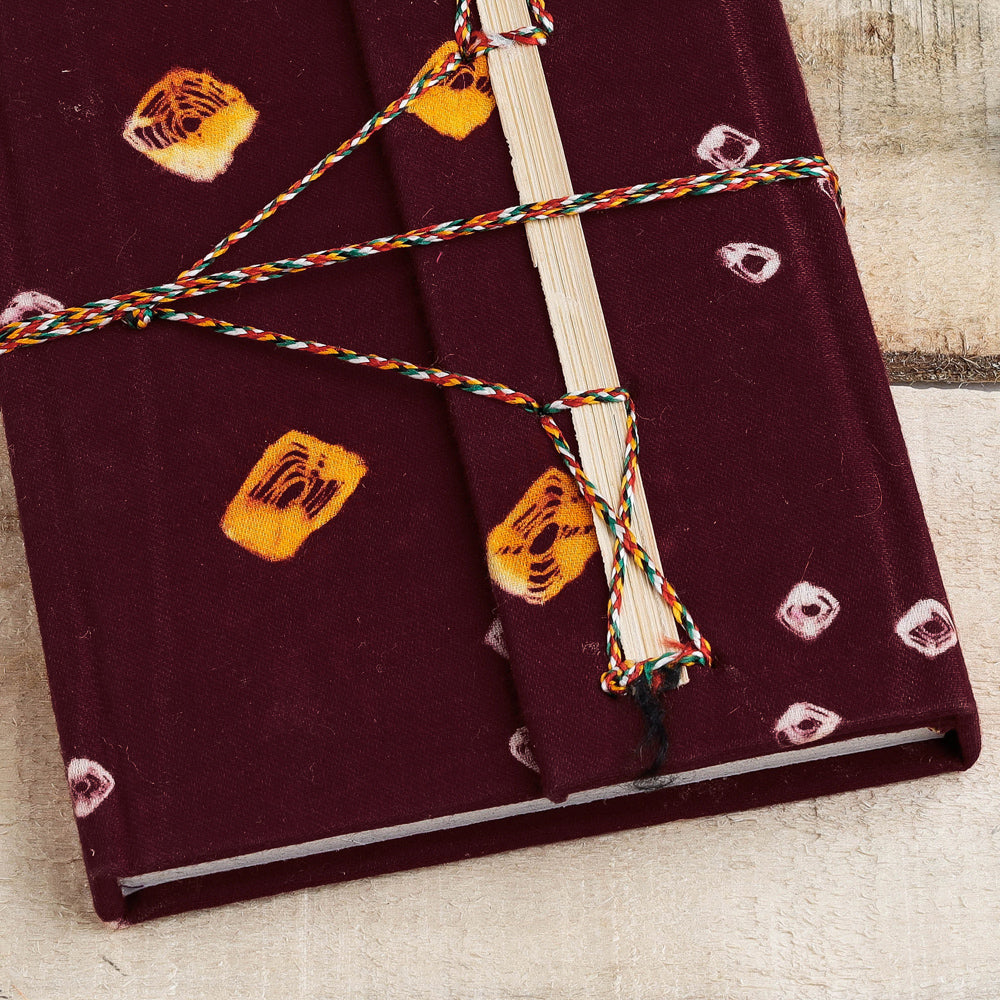 TARAGRAM Brown - Bandhani Cover Handmade Paper Notebook with Thread Lock - view 2