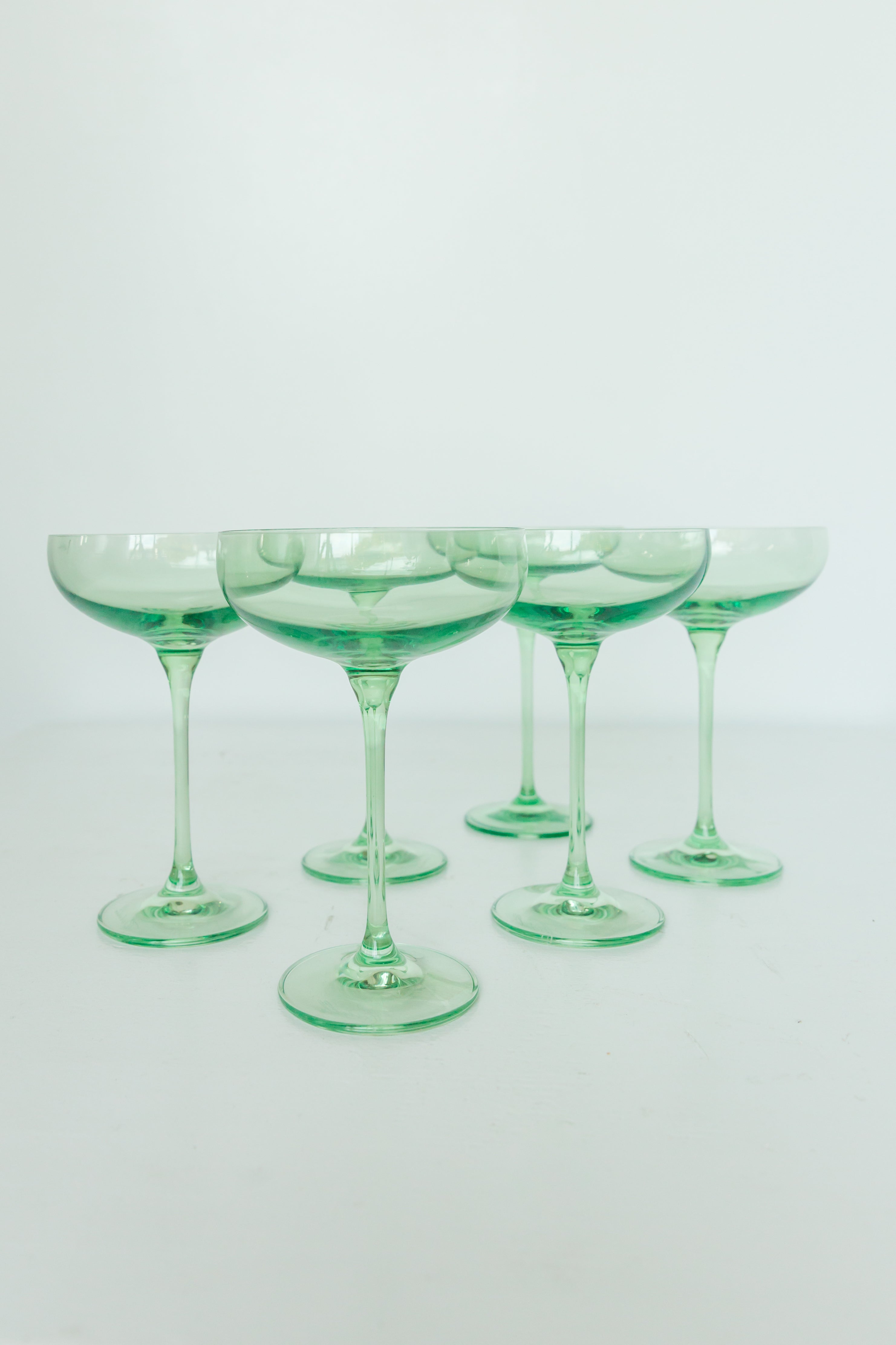Estelle Colored Glass Estelle Colored Champagne Coupe Stemware - Set of 6 {Mint Green} - view 2