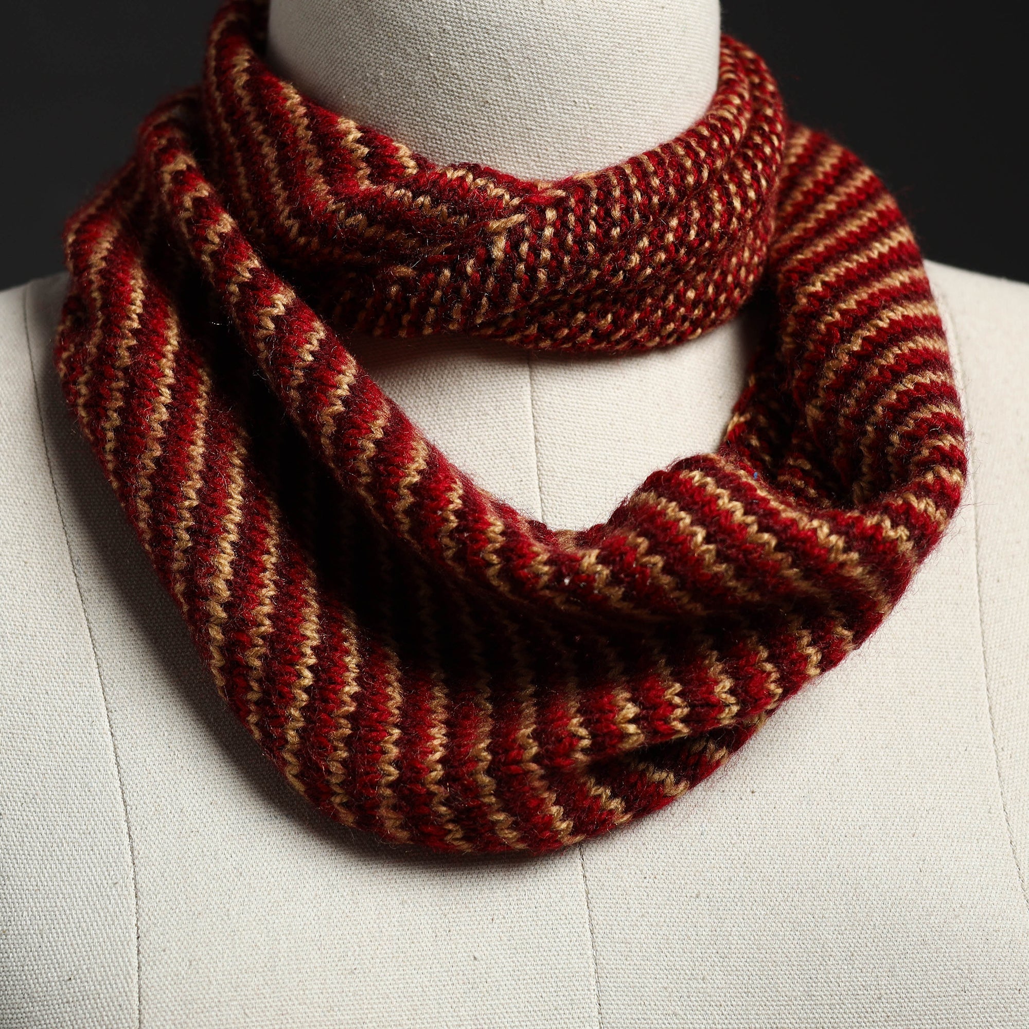 KILMORA Brown - Kumaun Hand Knitted Woolen Neck Warmer 04 - view 2