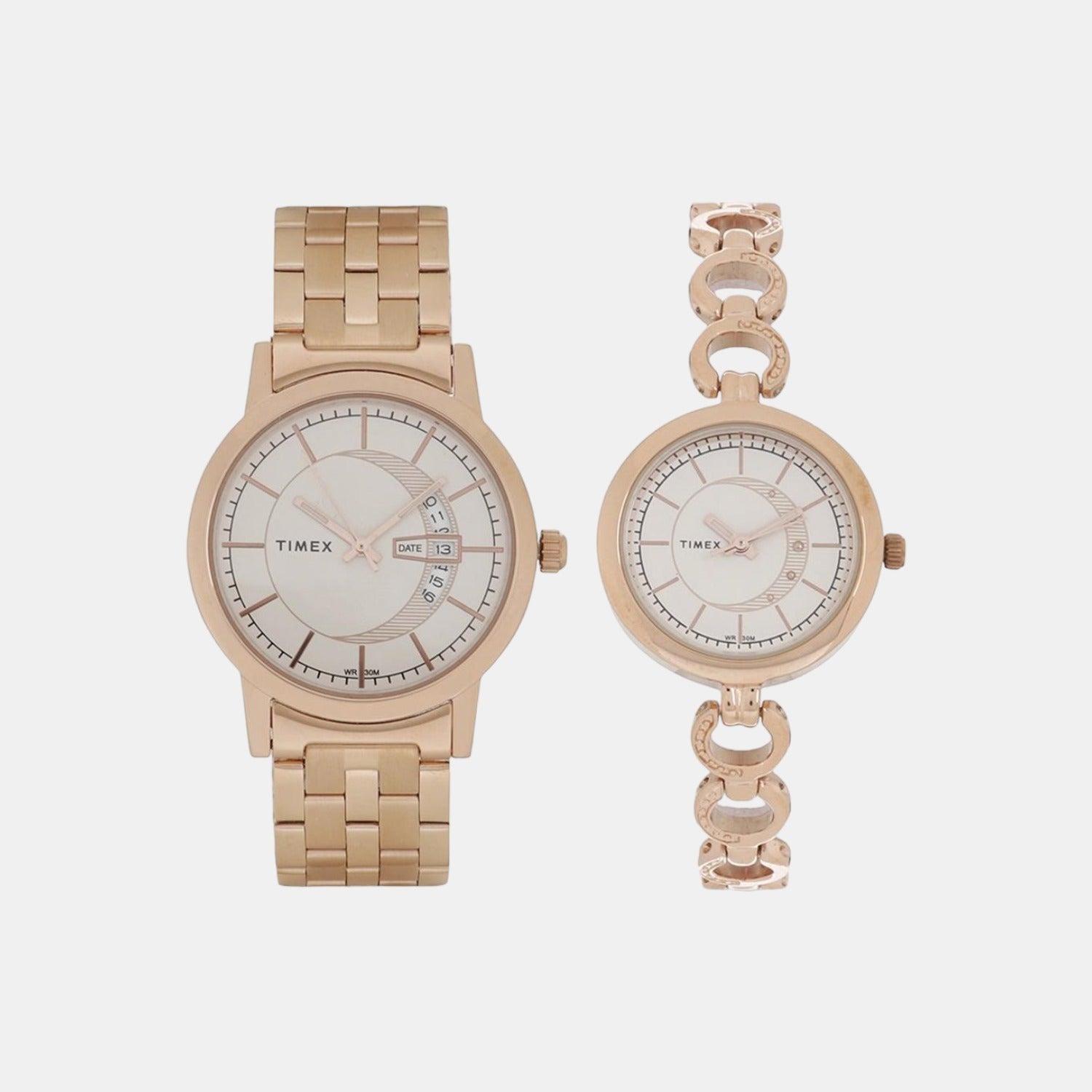 Timex Couple Quartz Silver Dial Analog Stainless Steel Watch TW00PR231