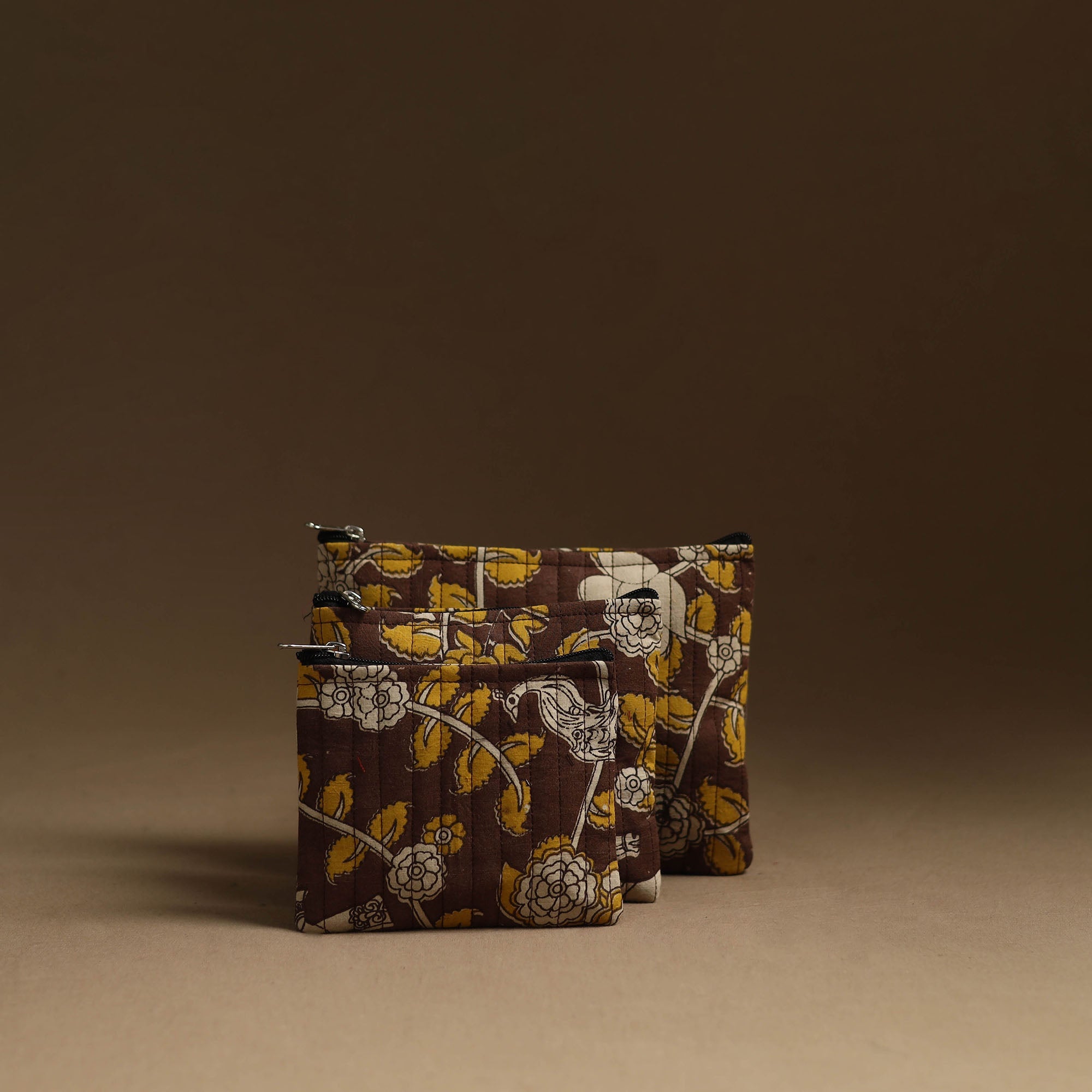 NOORI BAZAR Brown - Handmade Multipurpose Utility Pouches (Set of 3) 44