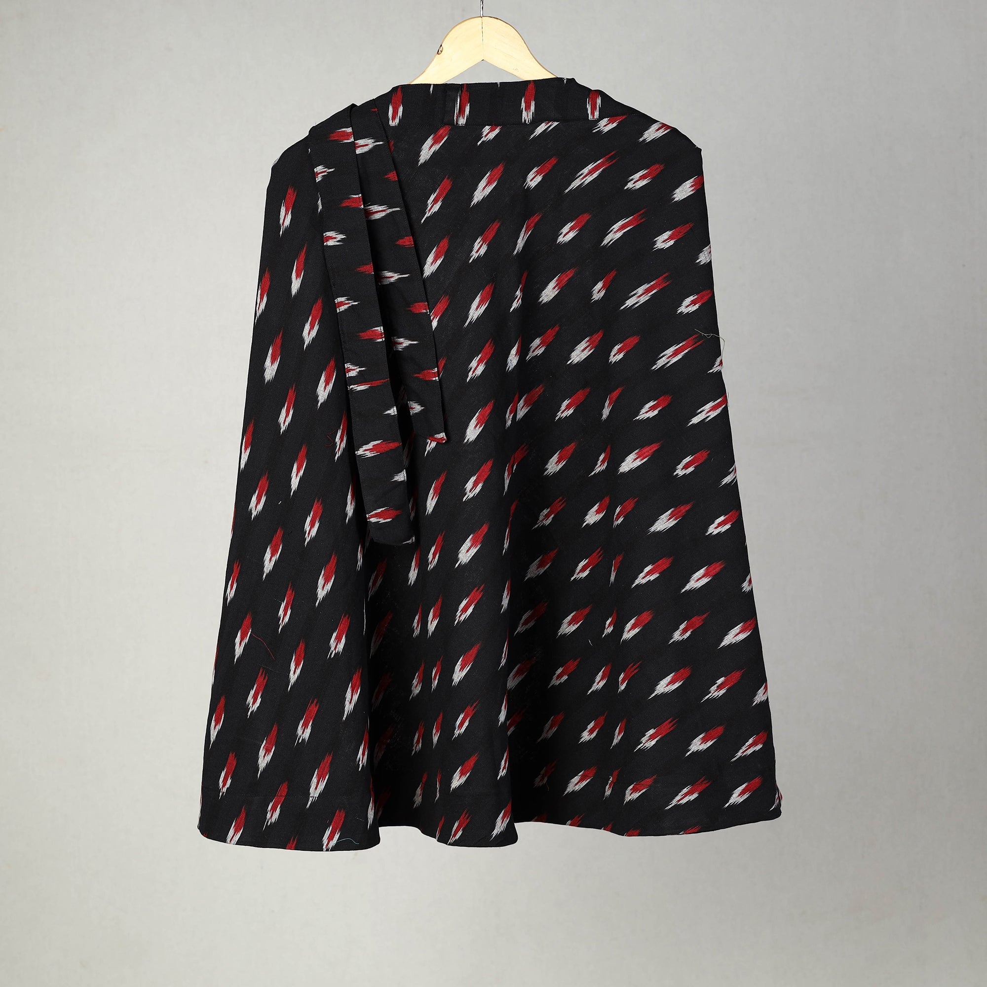 NOORI BAZAR Black - Handmade Cotton Wrap Around Pochampally Ikat Skirt 23