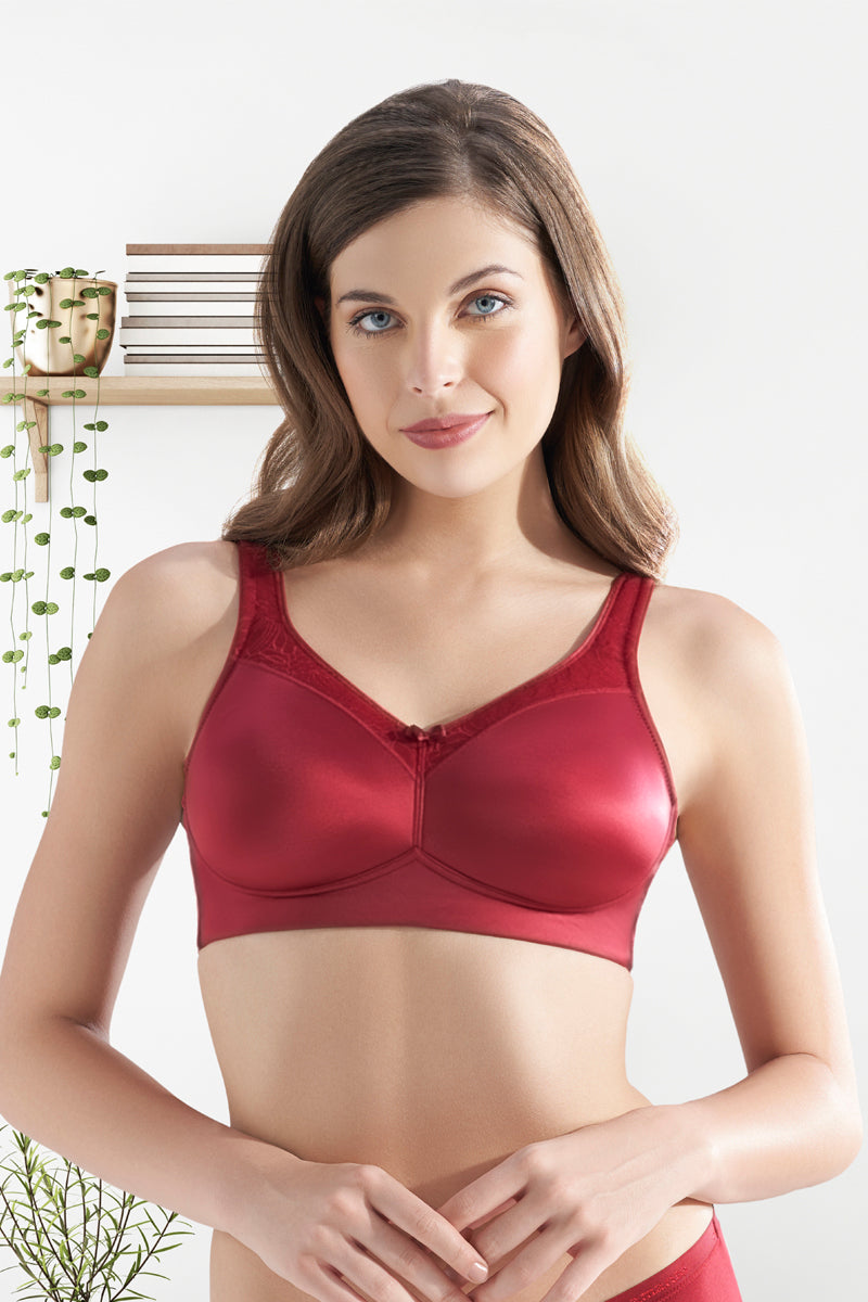 Amante Elegant Support Non-padded & Non-wired Bra - Henna