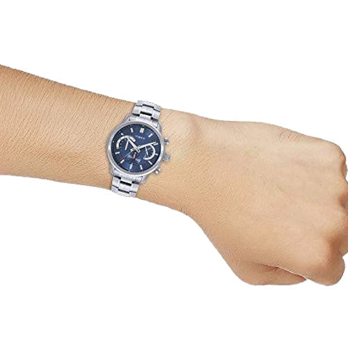 Timex E Class Men's Blue Dial Round Case Chronograph Function Watch 44mm TWEG18600 - view 4